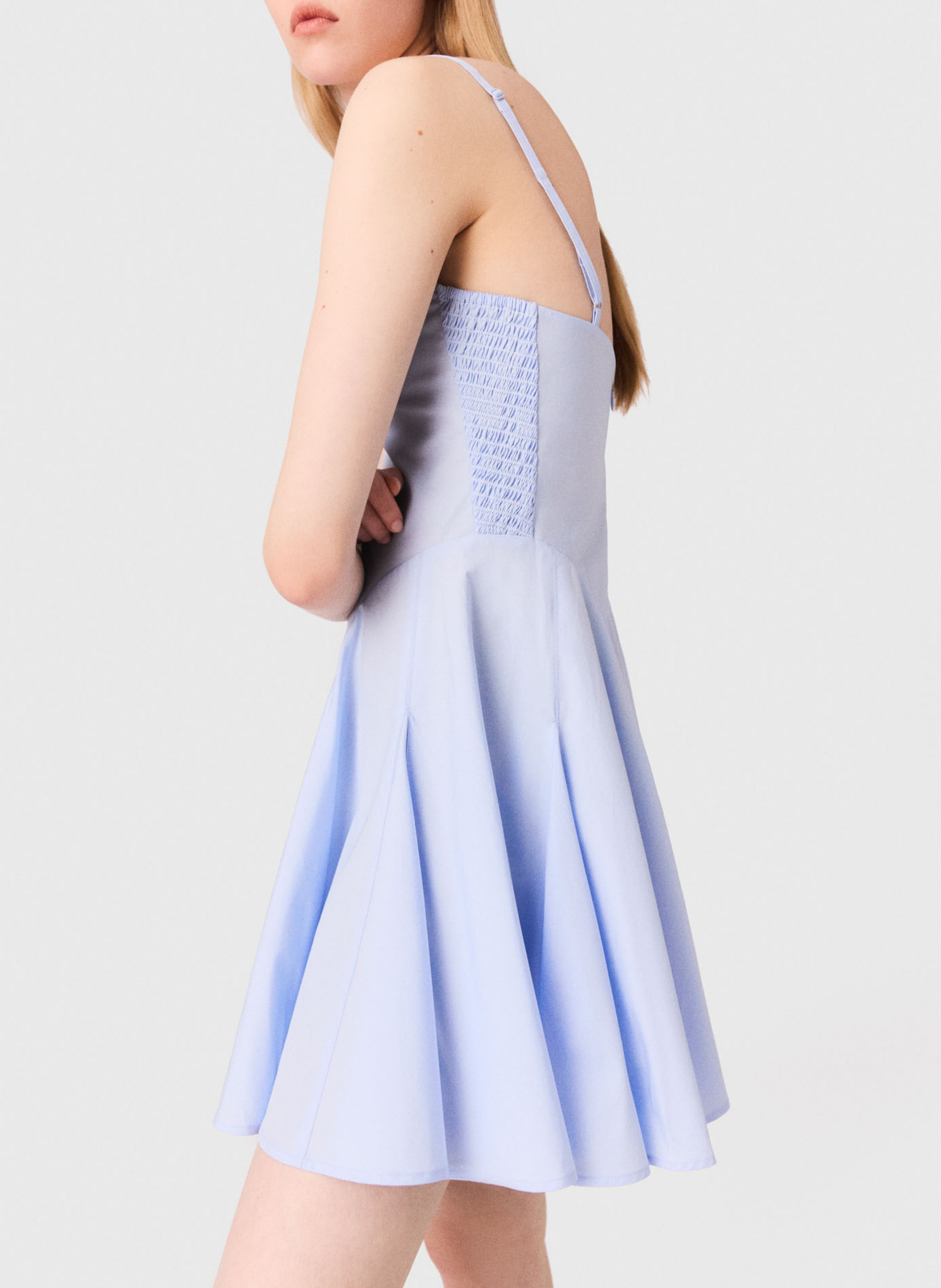 Robe courte en coton MAJE Bleu