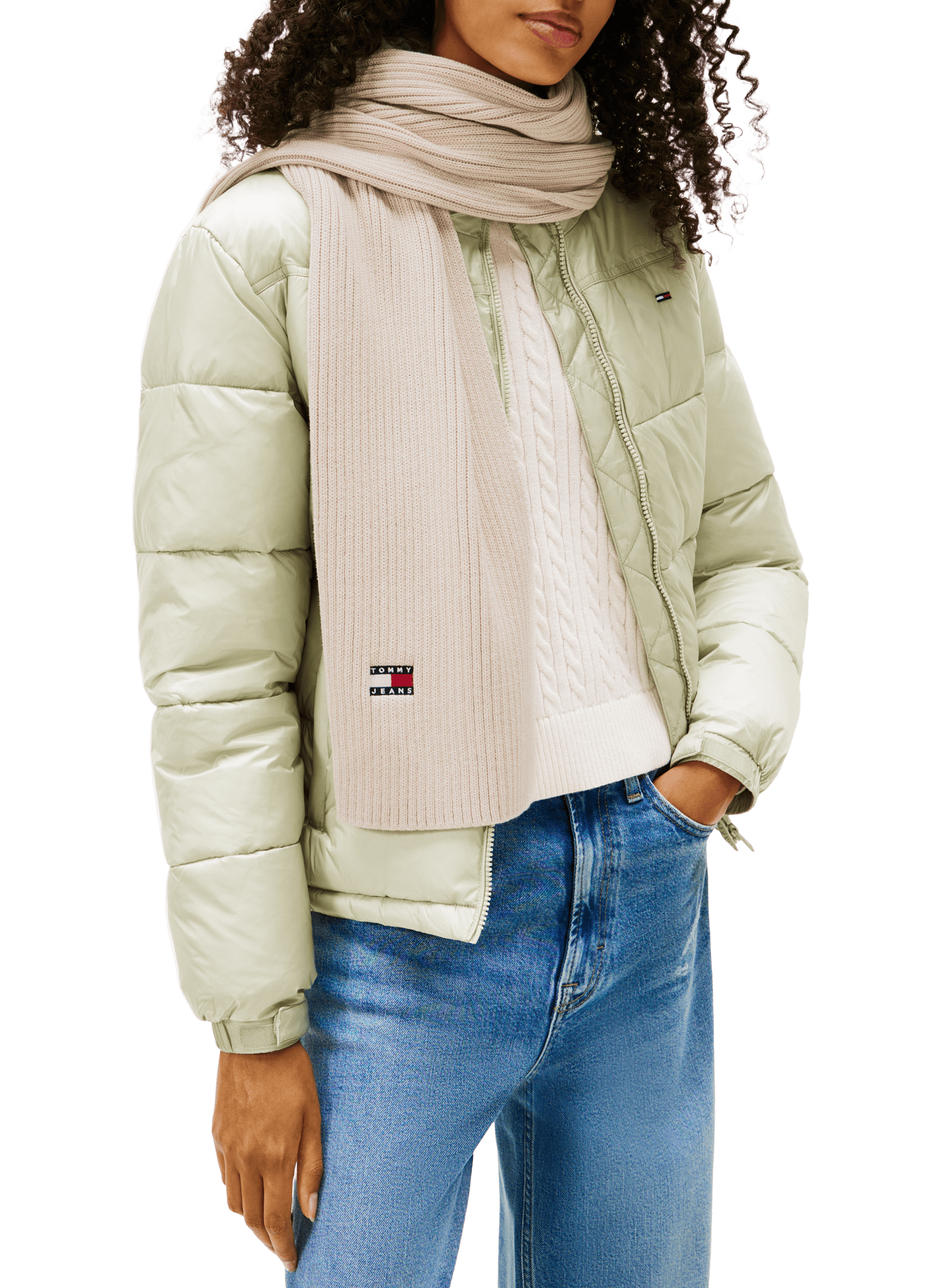 Cotton scarf TOMMY HILFIGER Beige