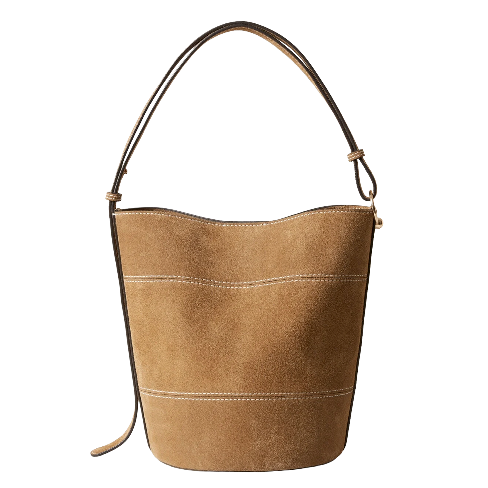 Sac seau en cuir velours CLAUDIE PIERLOT Beige