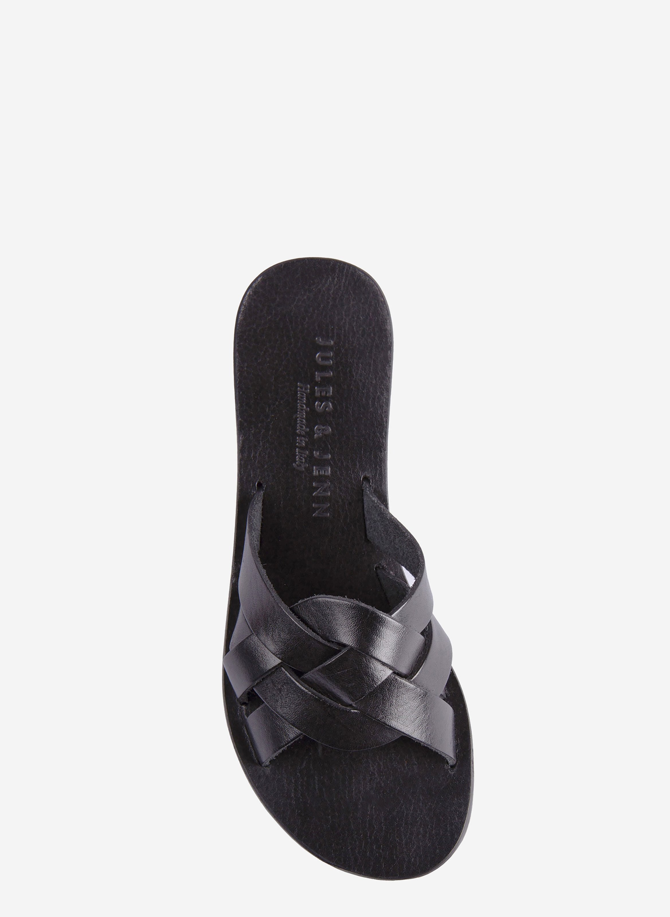 Mules plates jade cuir JULES & JENN Noir