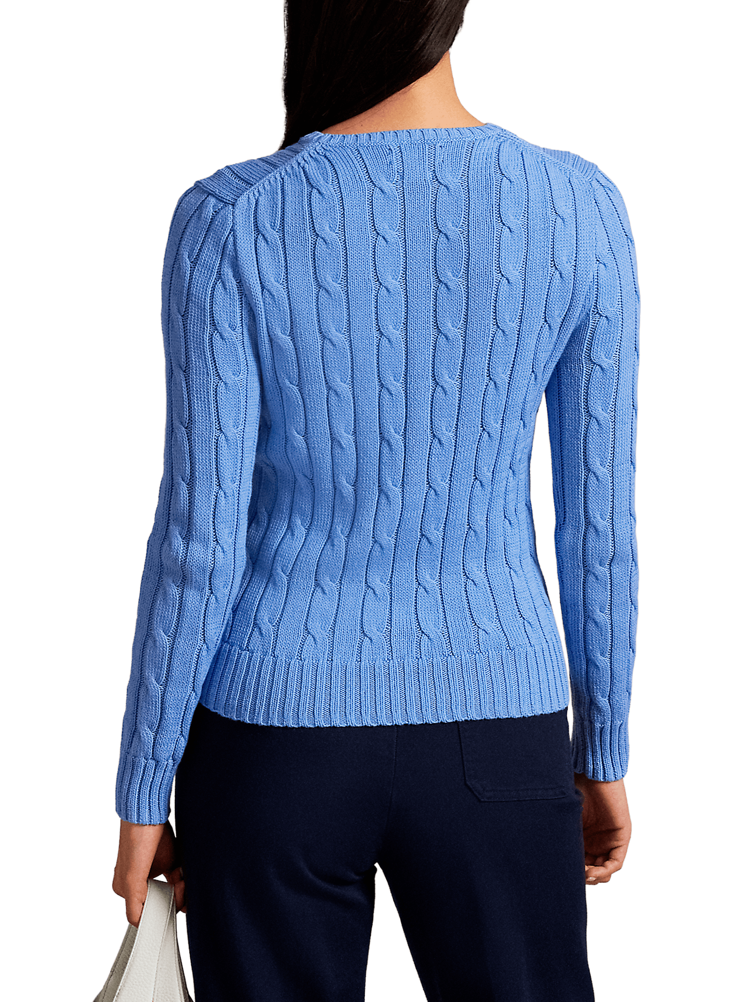 Pull col rond en coton POLO RALPH LAUREN Bleu