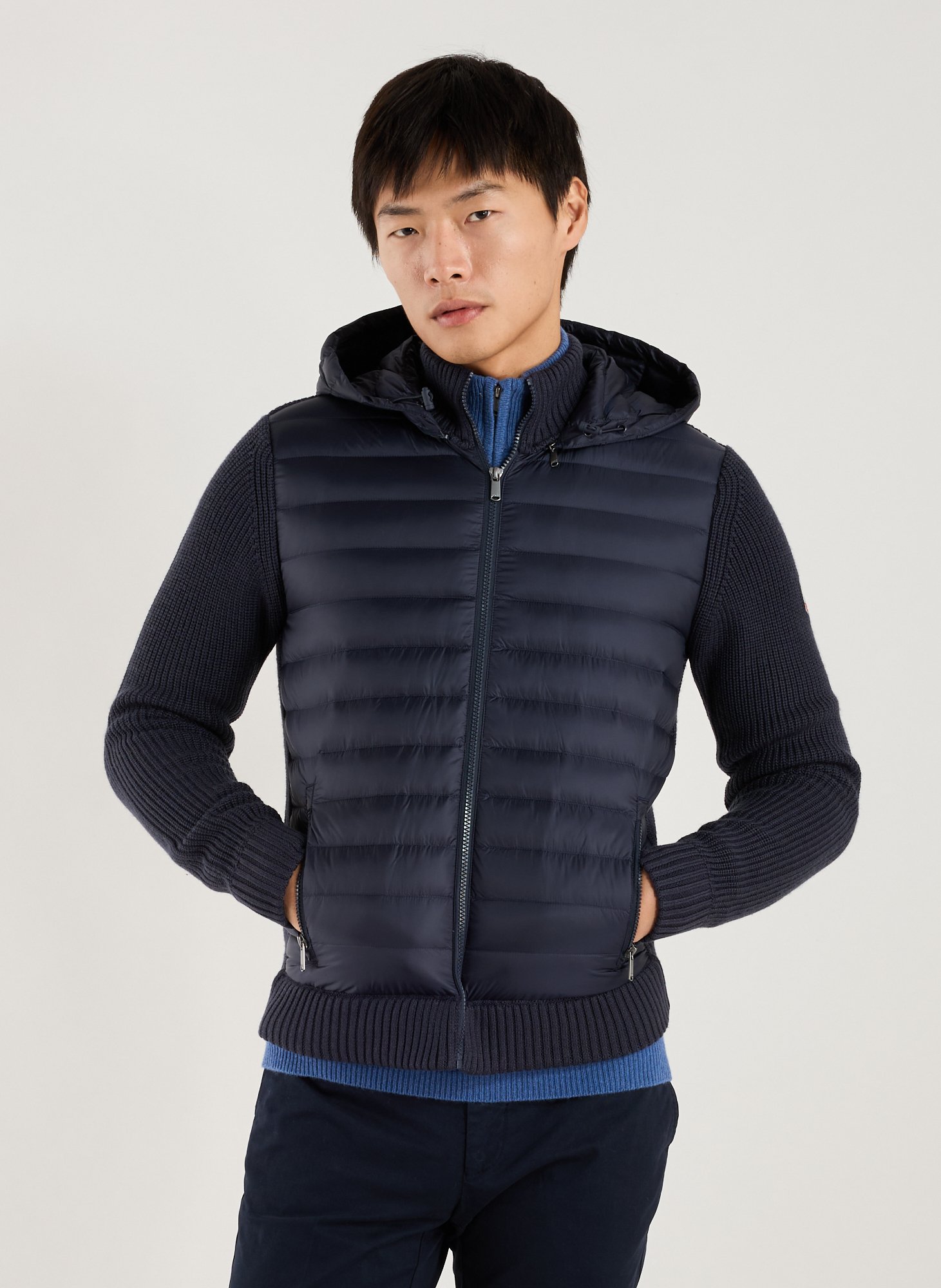 JOTT Veste droite bi-matière Bleu