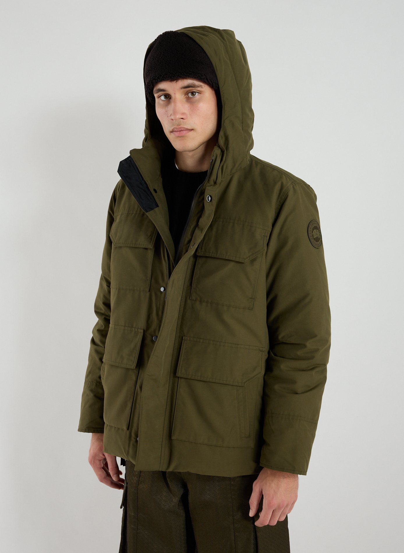 CANADA GOOSE Parka with removable hood in blended cotton Green