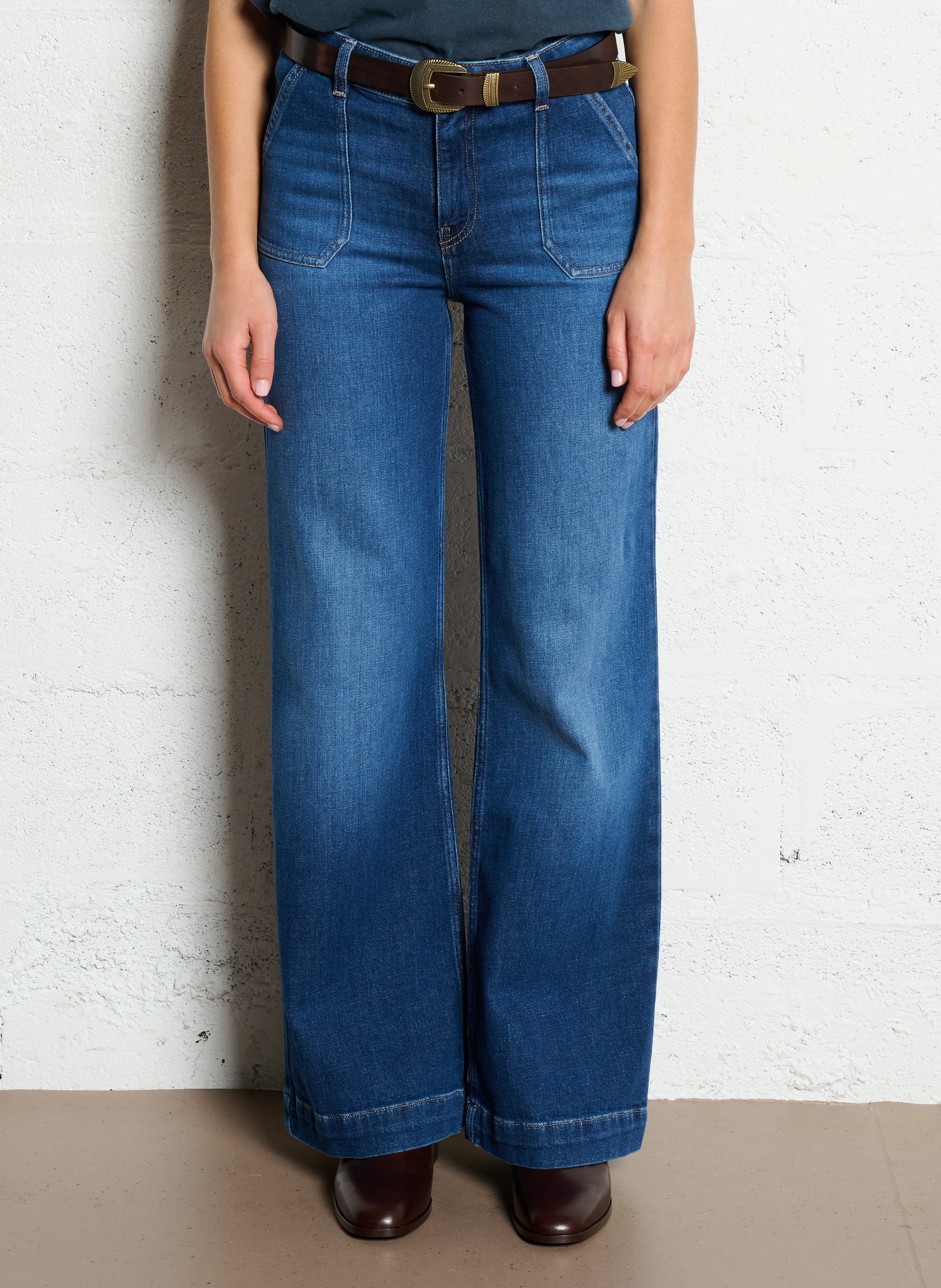 Jean large en coton mélangé aless MAISON 123 Bleu