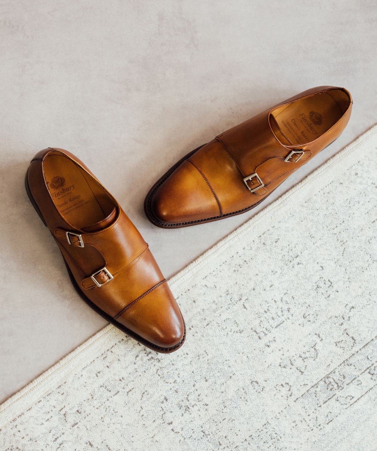 Chaussure monk en cuir cambridge FINSBURY Marron