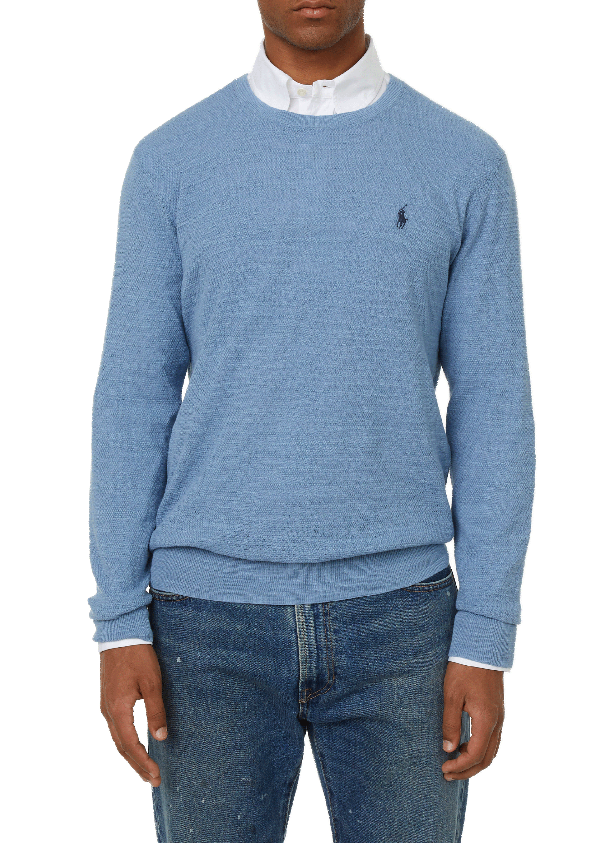 POLO RALPH LAUREN Fine cotton and linen jumper Blue