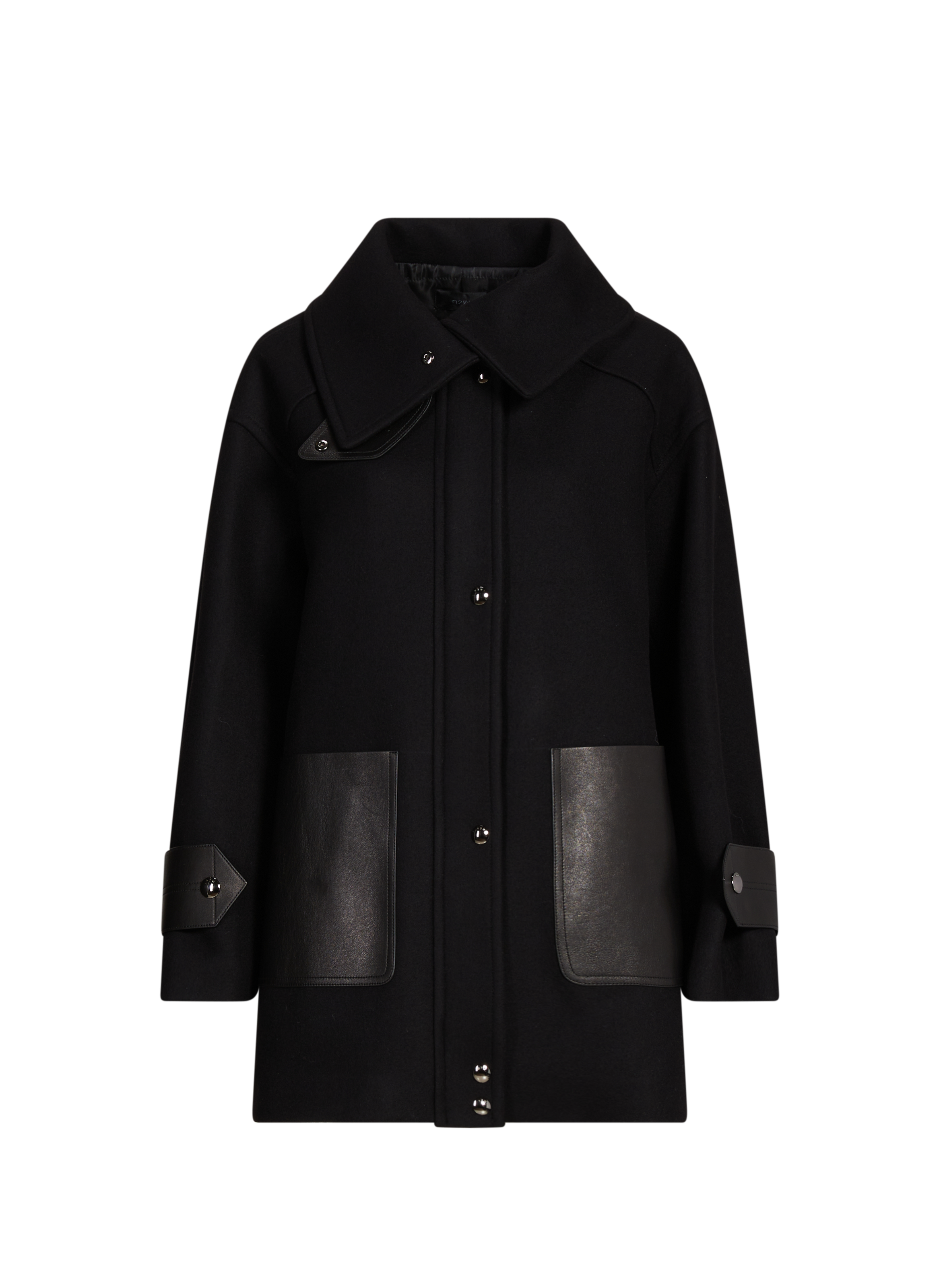 Oversized wool and cashmere coat R2W Black