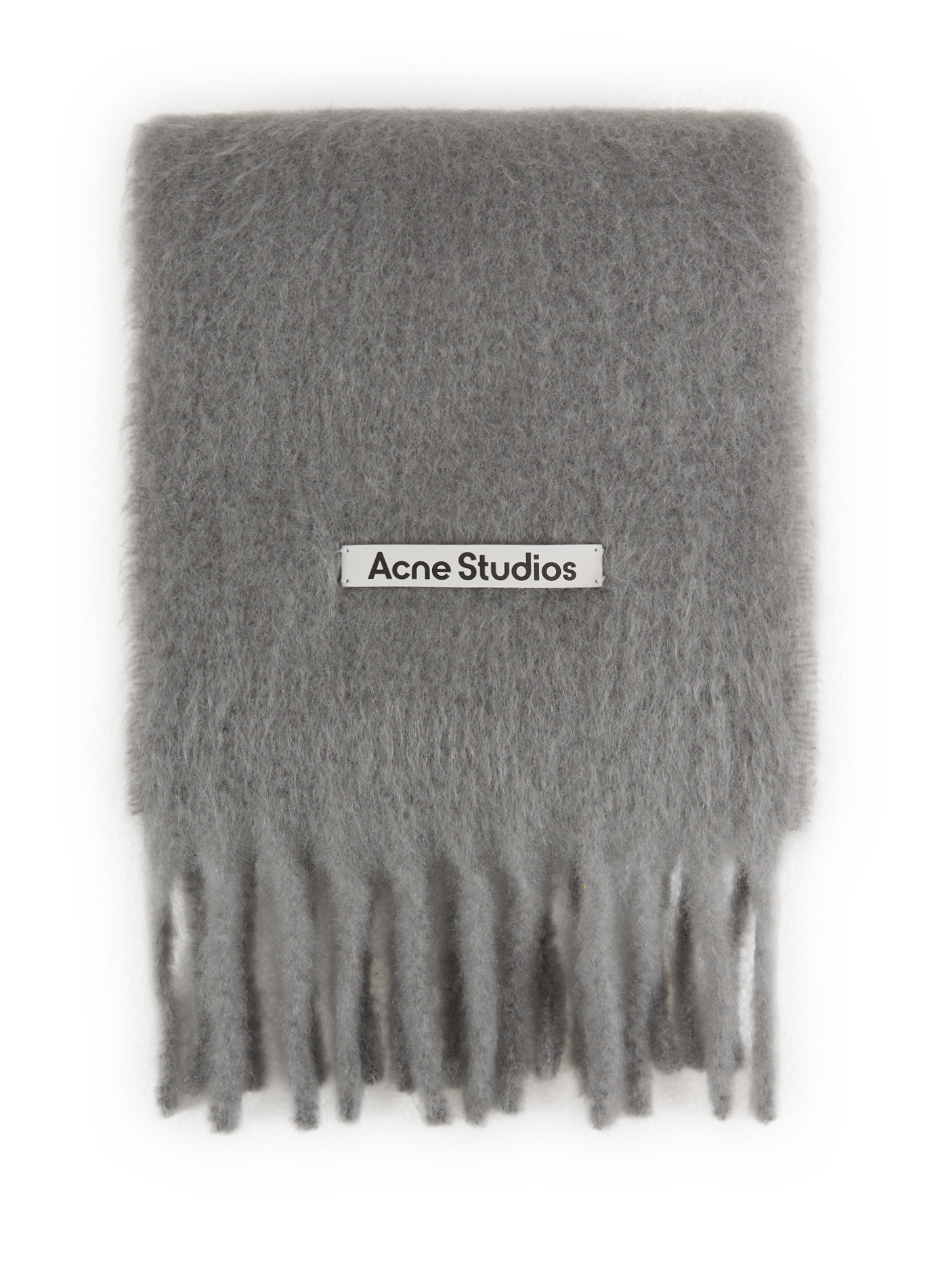 Echarpe frangée en mohair mélangé ACNE STUDIOS Gris