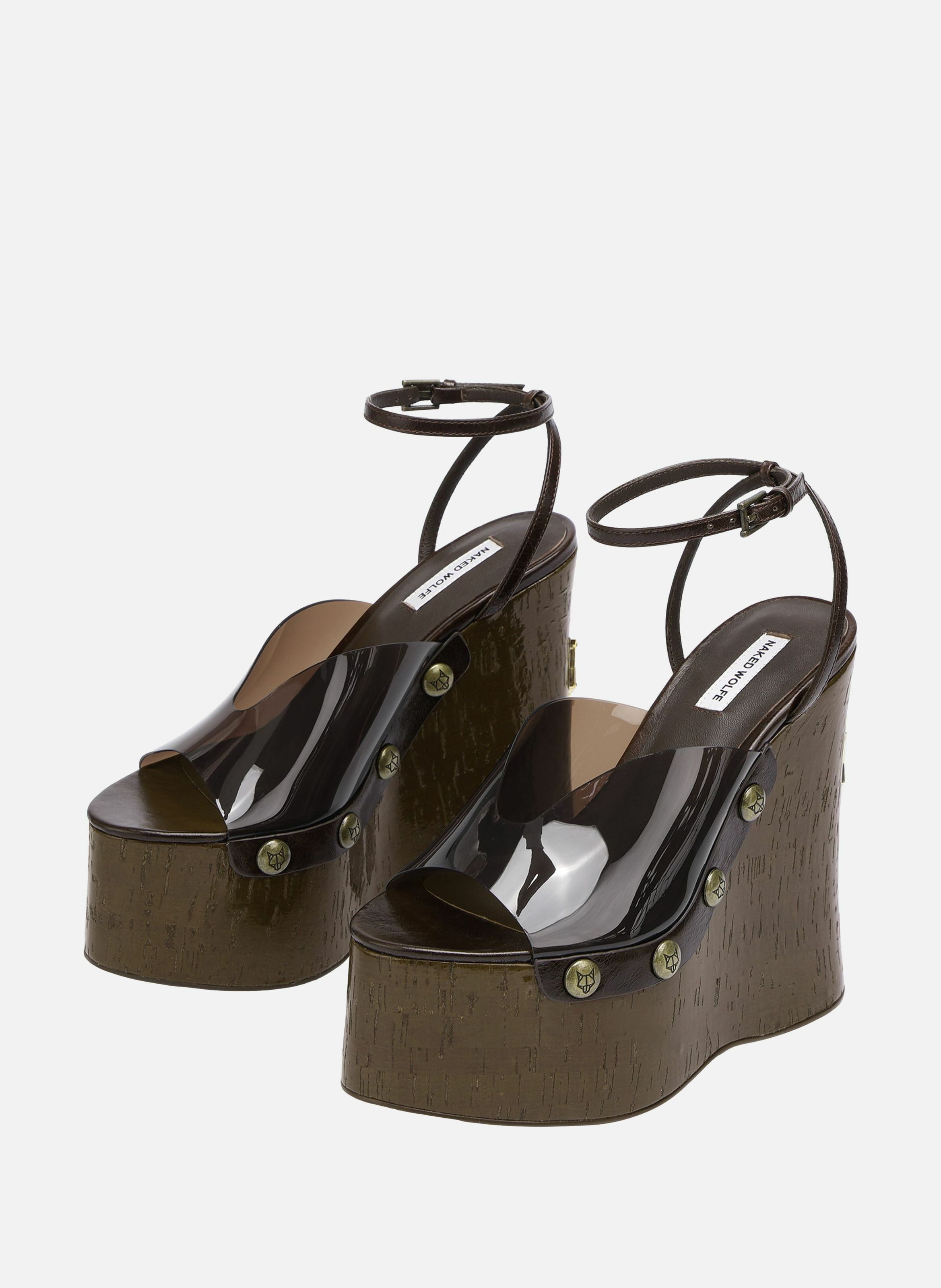 Sabots compensés tiger lilly NAKED WOLFE Marron