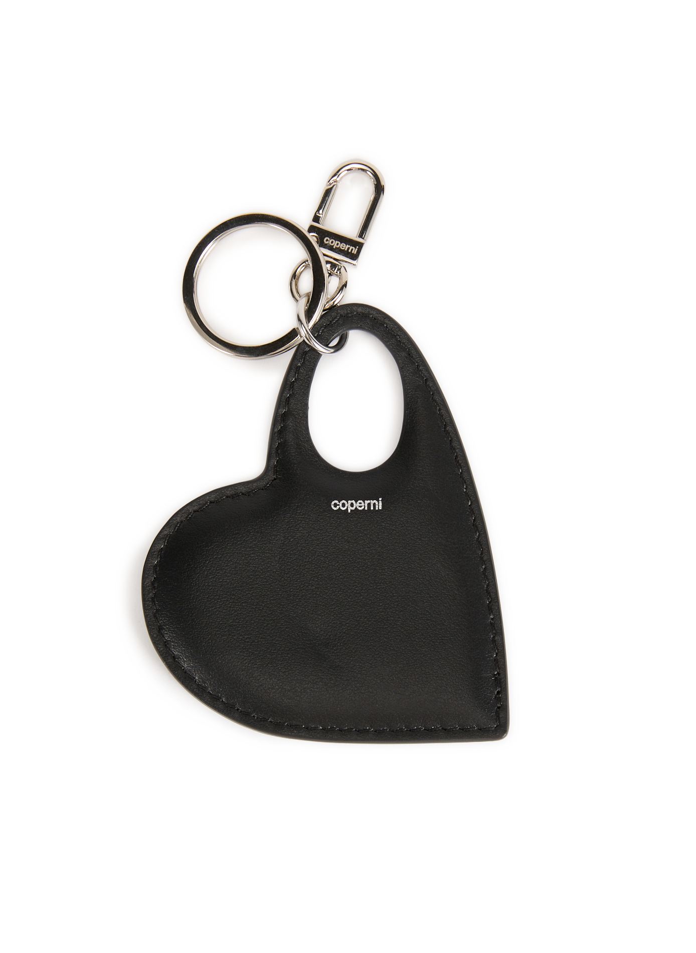 Porte-clé coeur en cuir COPERNI Noir