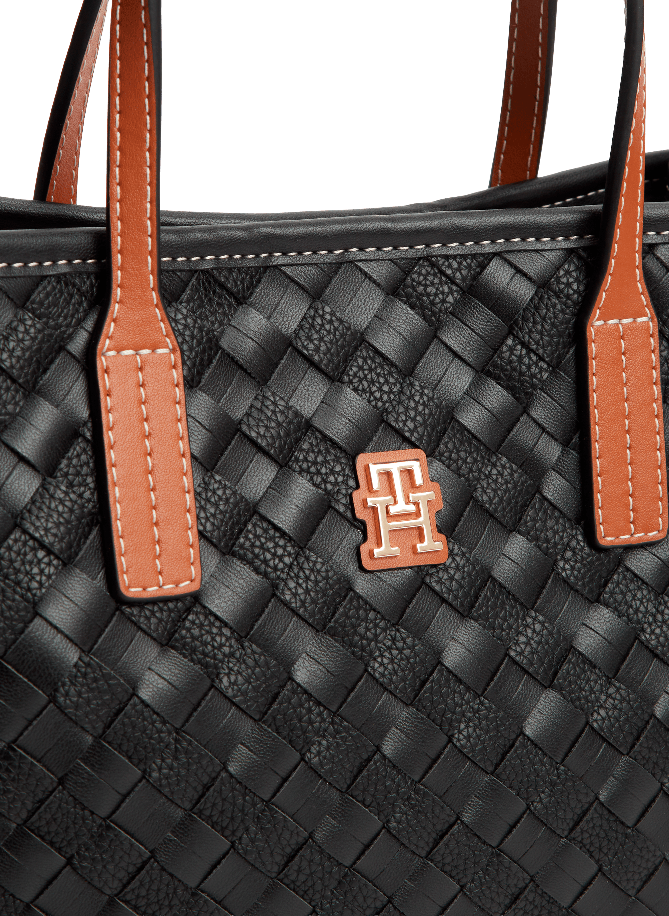Mini tote bag tressé TOMMY HILFIGER Noir