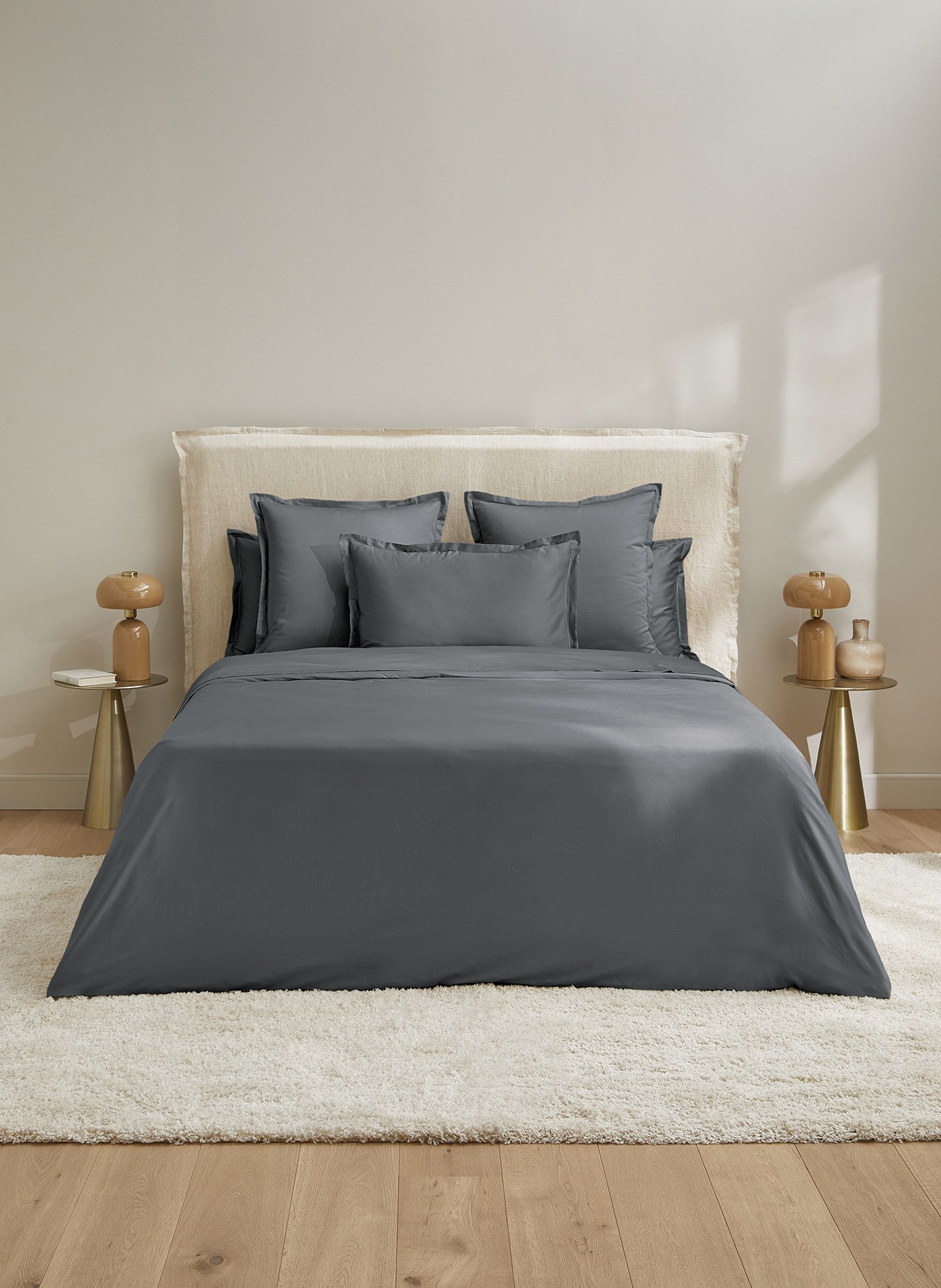 HOUSSE DE COUETTE Eclat Basalte ANNE DE SOLENE Gris