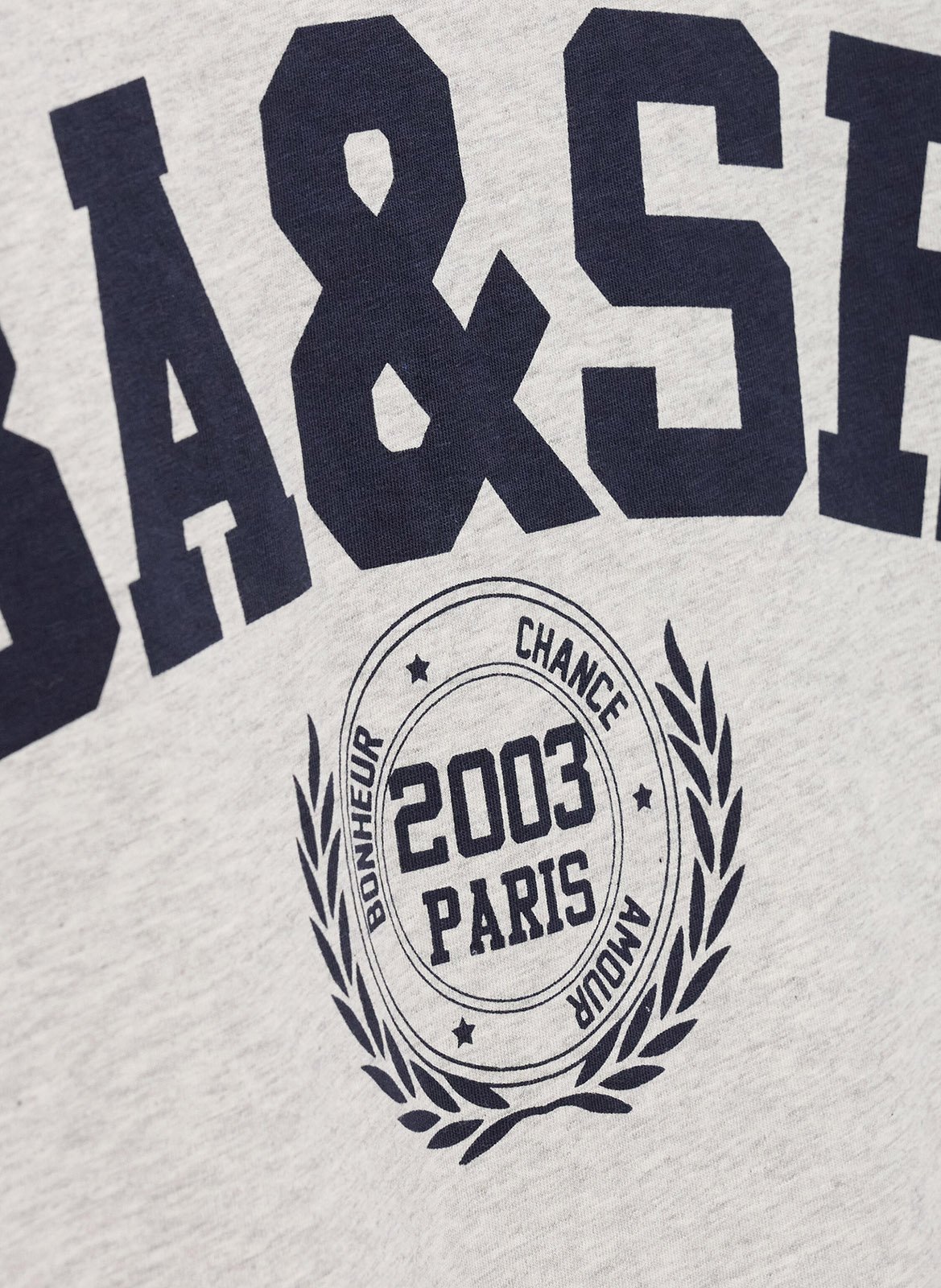 Tee-shirt droit sérigraphié en coton ioni BA&SH Gris