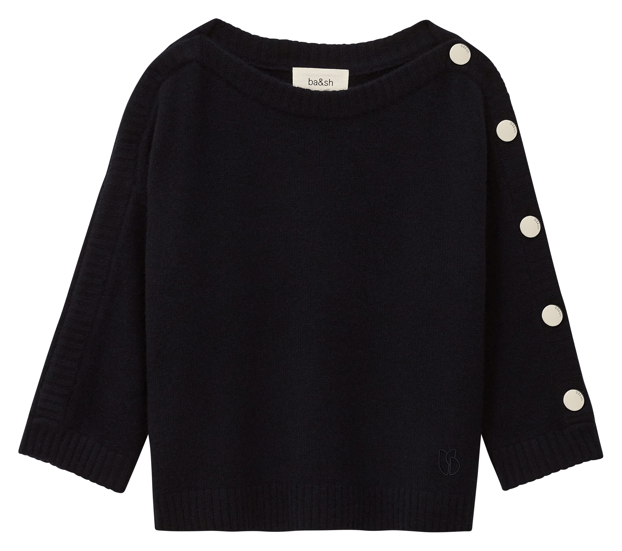 Pull droit col rond en cachemire classy BA&SH Bleu