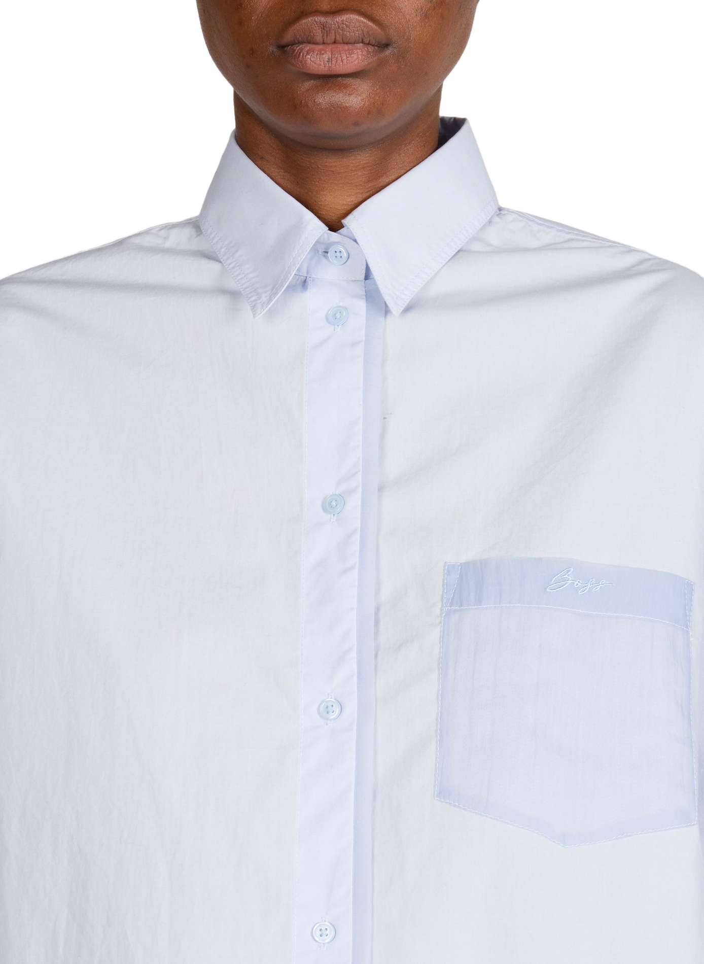 Oversized shirt with classic cotton collar BOSS Blue