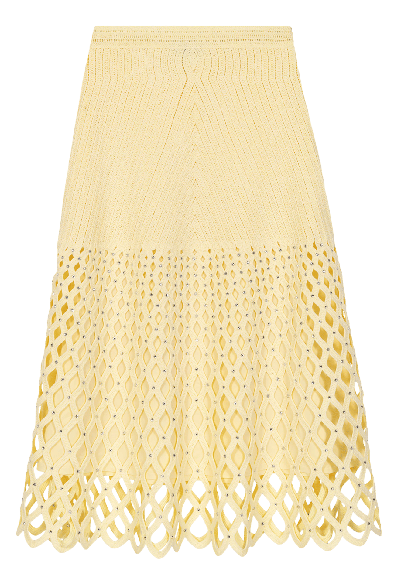 Jupe midi ajourée MAJE Jaune
