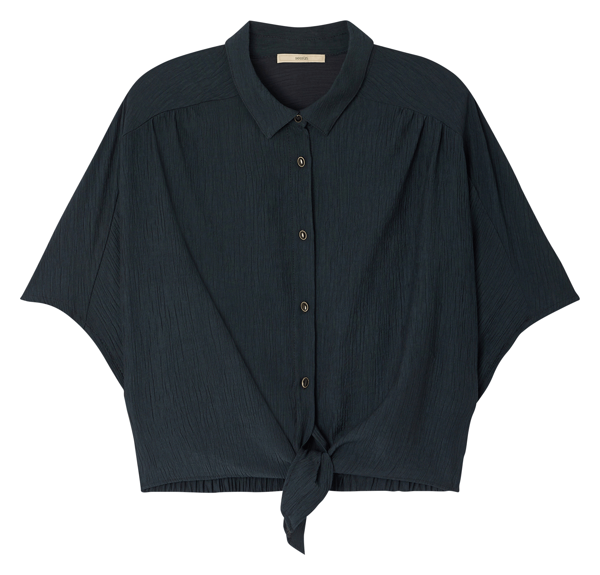Chemise ample nouée en linon antique alfassa SESSUN Vert
