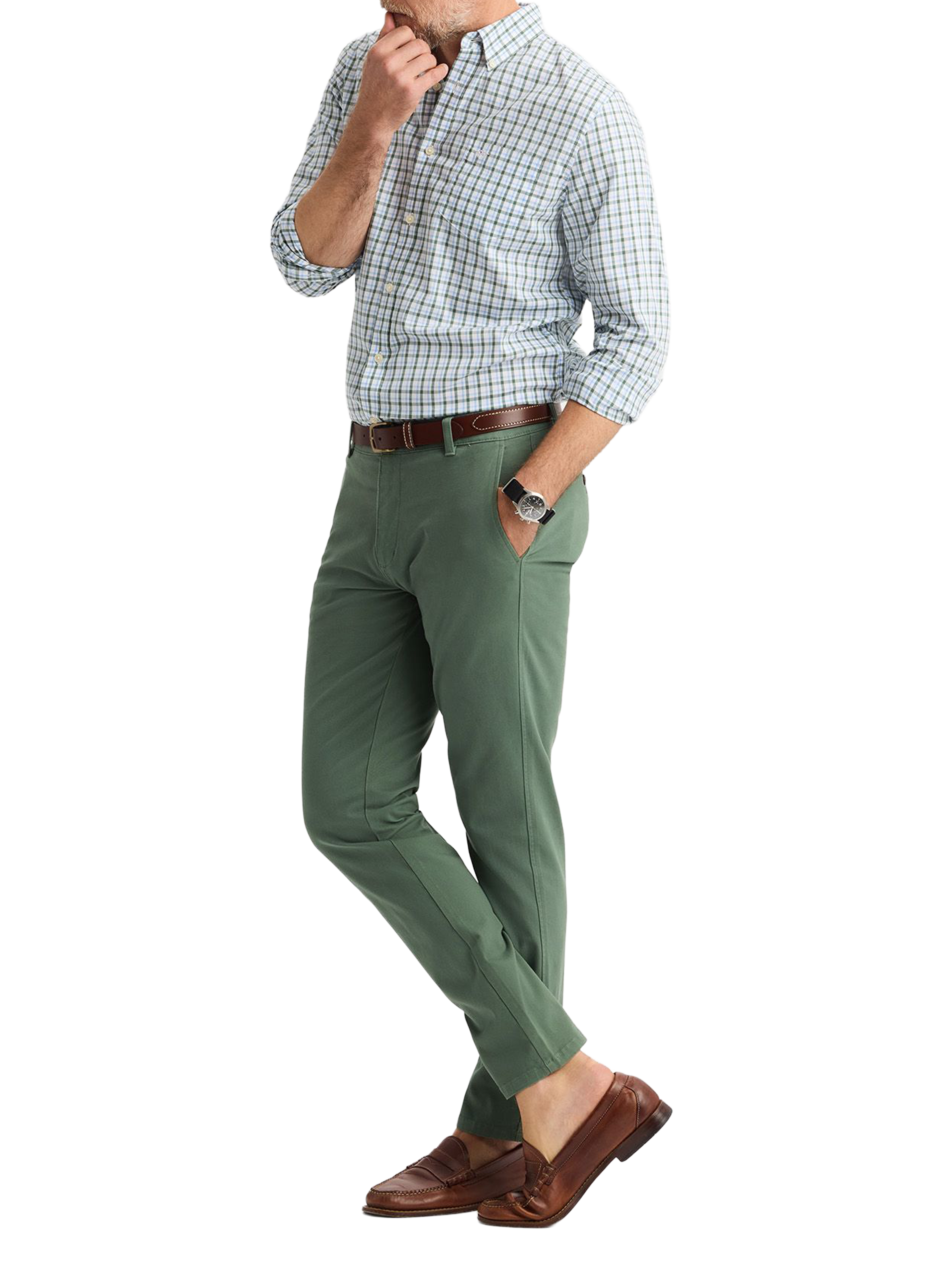 Straight cotton trousers DOCKERS Green