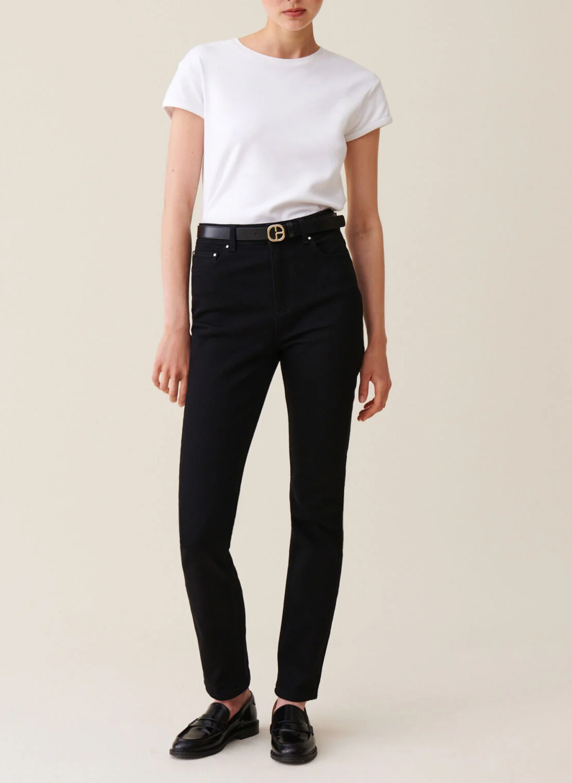 Jean droit en coton mélangé CLAUDIE PIERLOT Noir