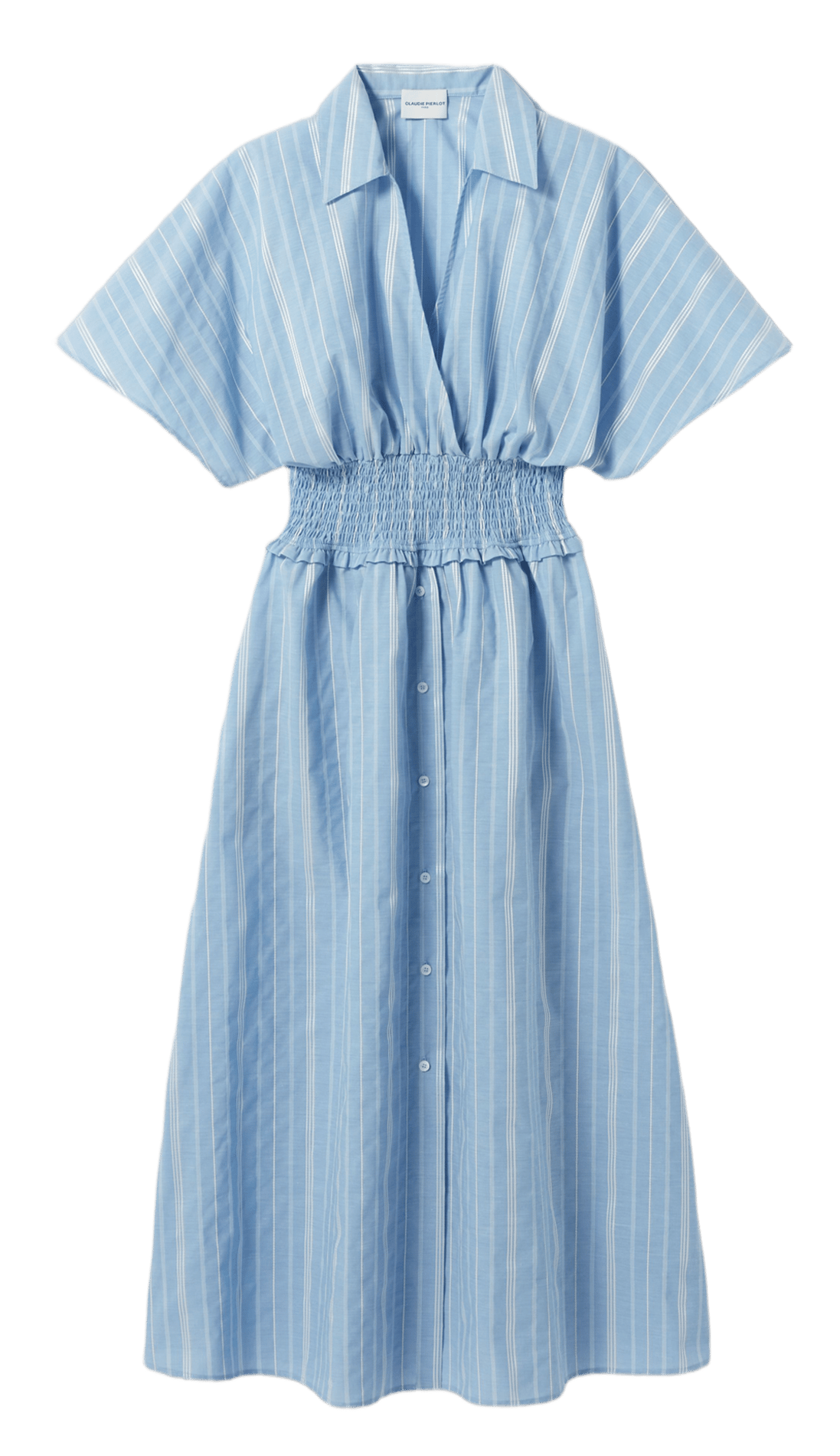 Robe longue col v à rayures CLAUDIE PIERLOT Multicolore