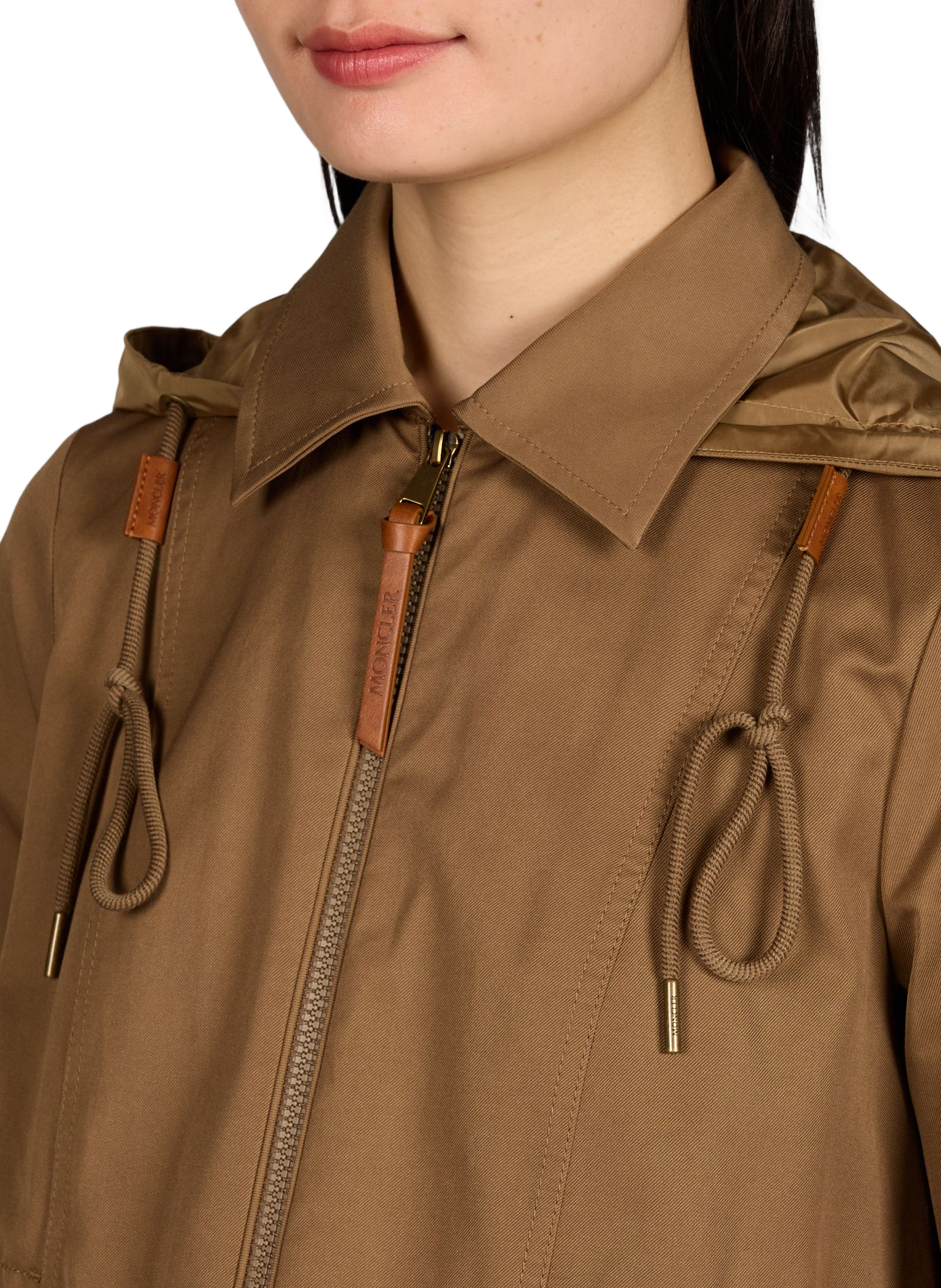Veste courte à capuche Adenium MONCLER Beige