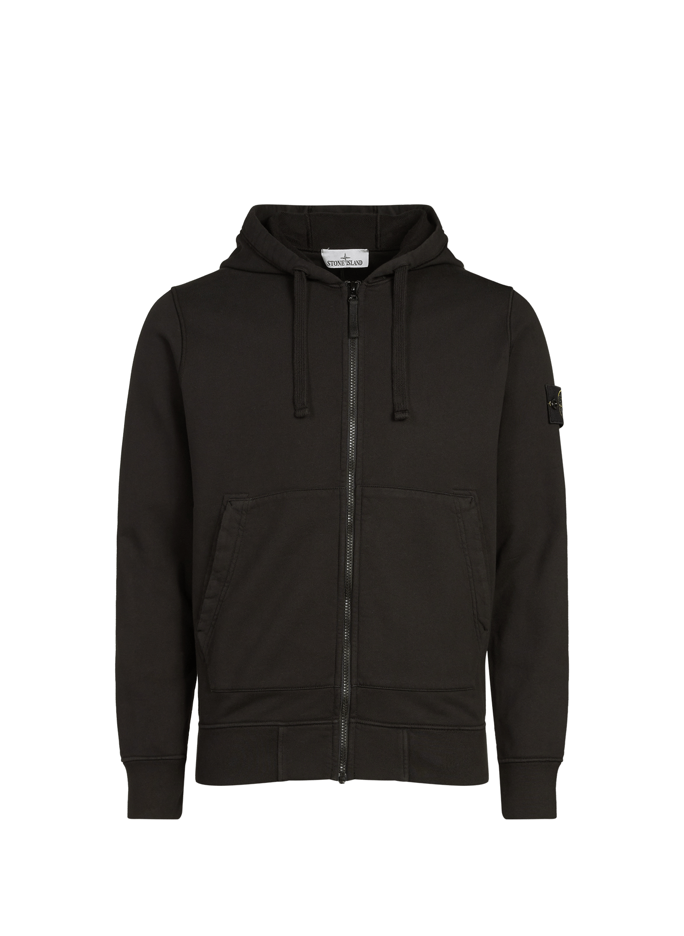 Cotton hooded sweatshirt STONE ISLAND Black