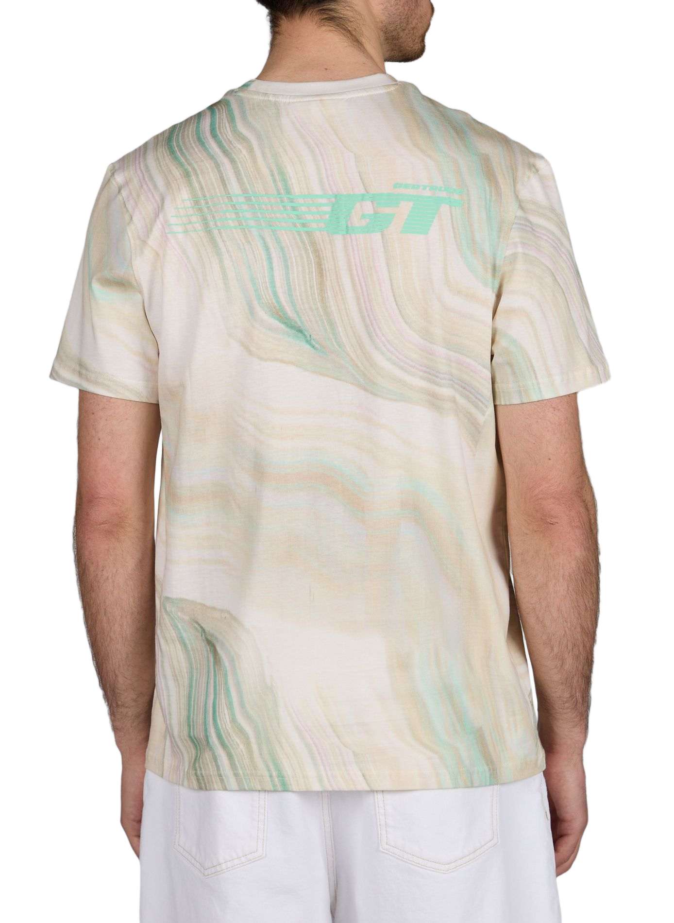 T-shirt droit imprimé en coton GERTRUDE ET GASTON Beige