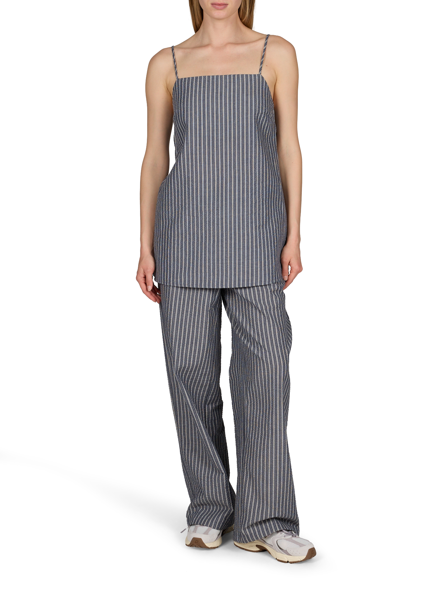 Robe courte ample à rayures OBJECT Bleu