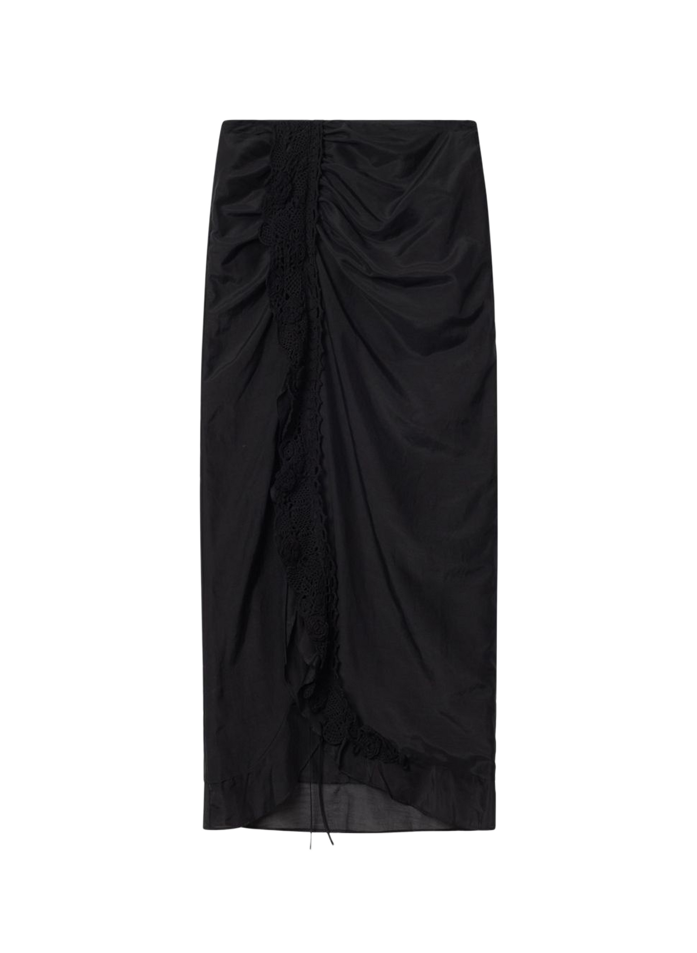 Velina long skirt slit in silk and cotton ISABEL MARANT Black