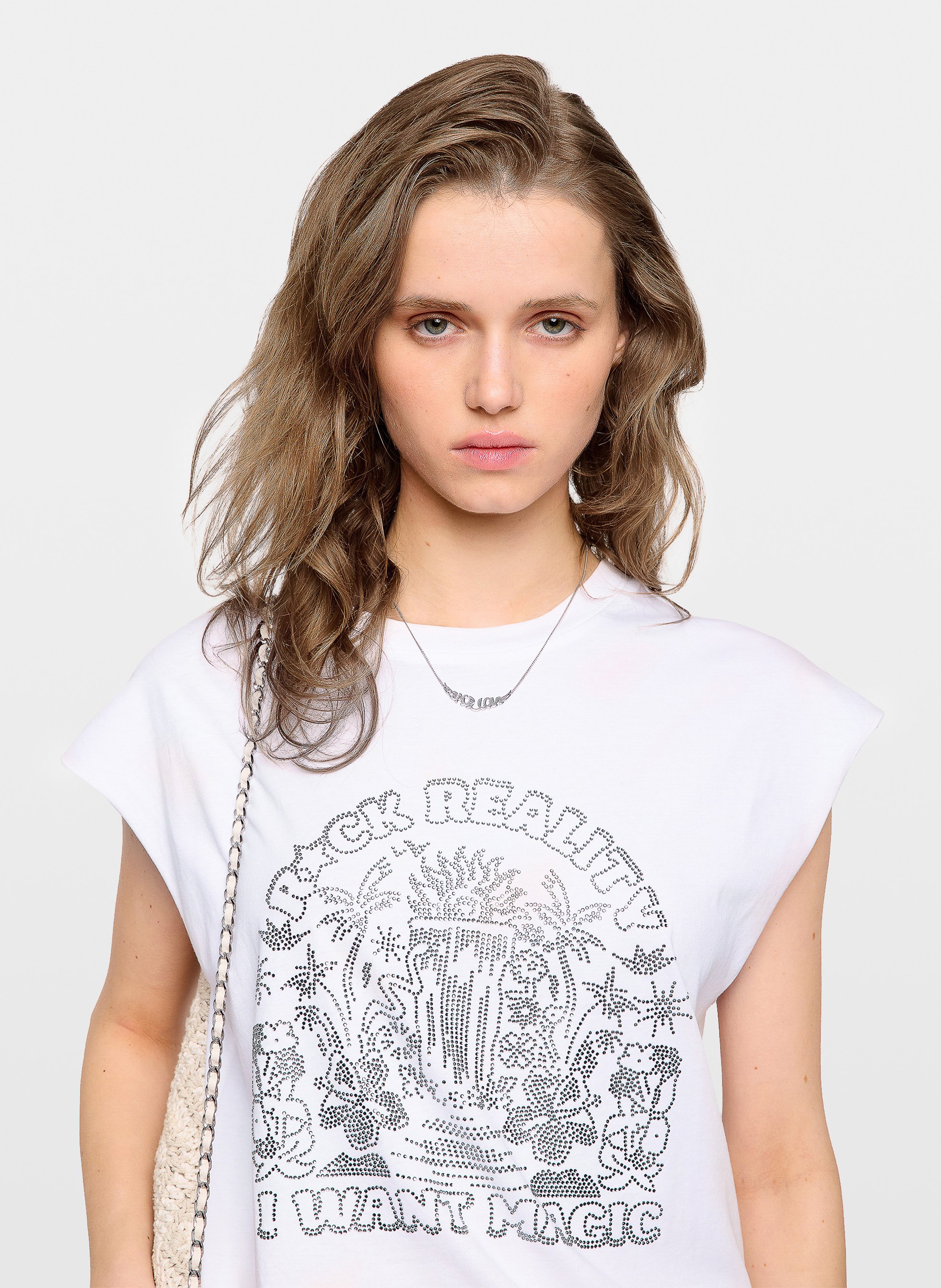 Tee-shirt col rond en coton bio cloe ZADIG&VOLTAIRE Blanc