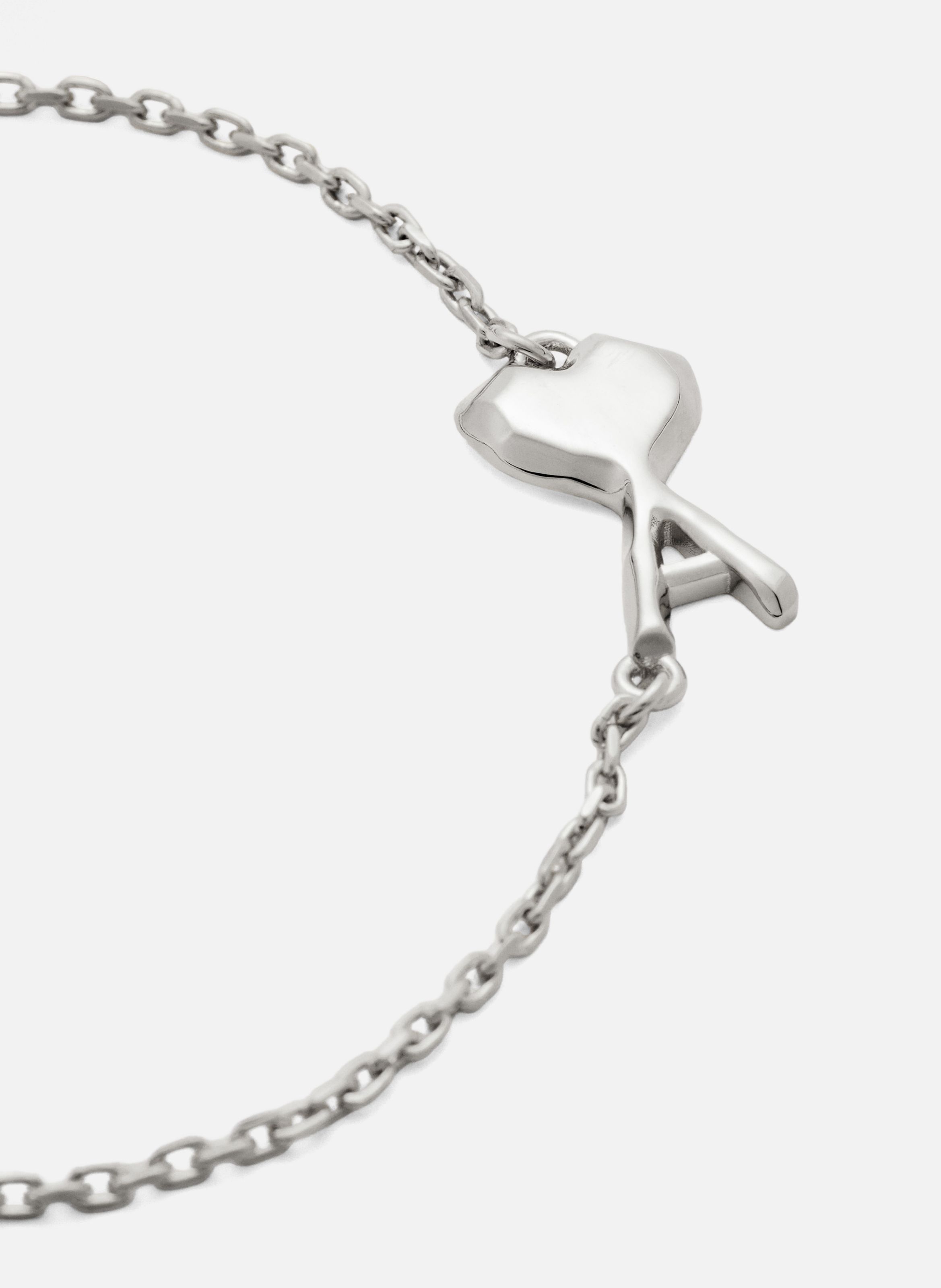 Bracelet unisexe en laiton ami de coeur martelé AMI PARIS Gris