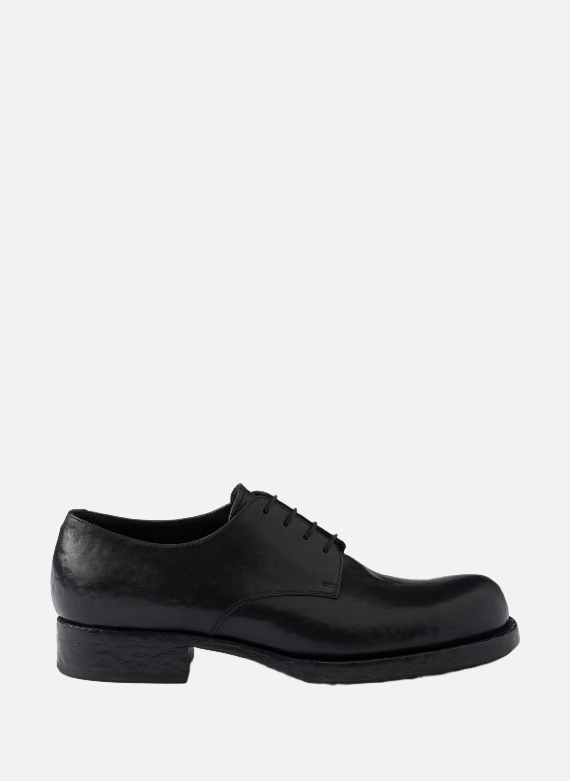 Chaussures à lacets en cuir vieilli PRADA Noir