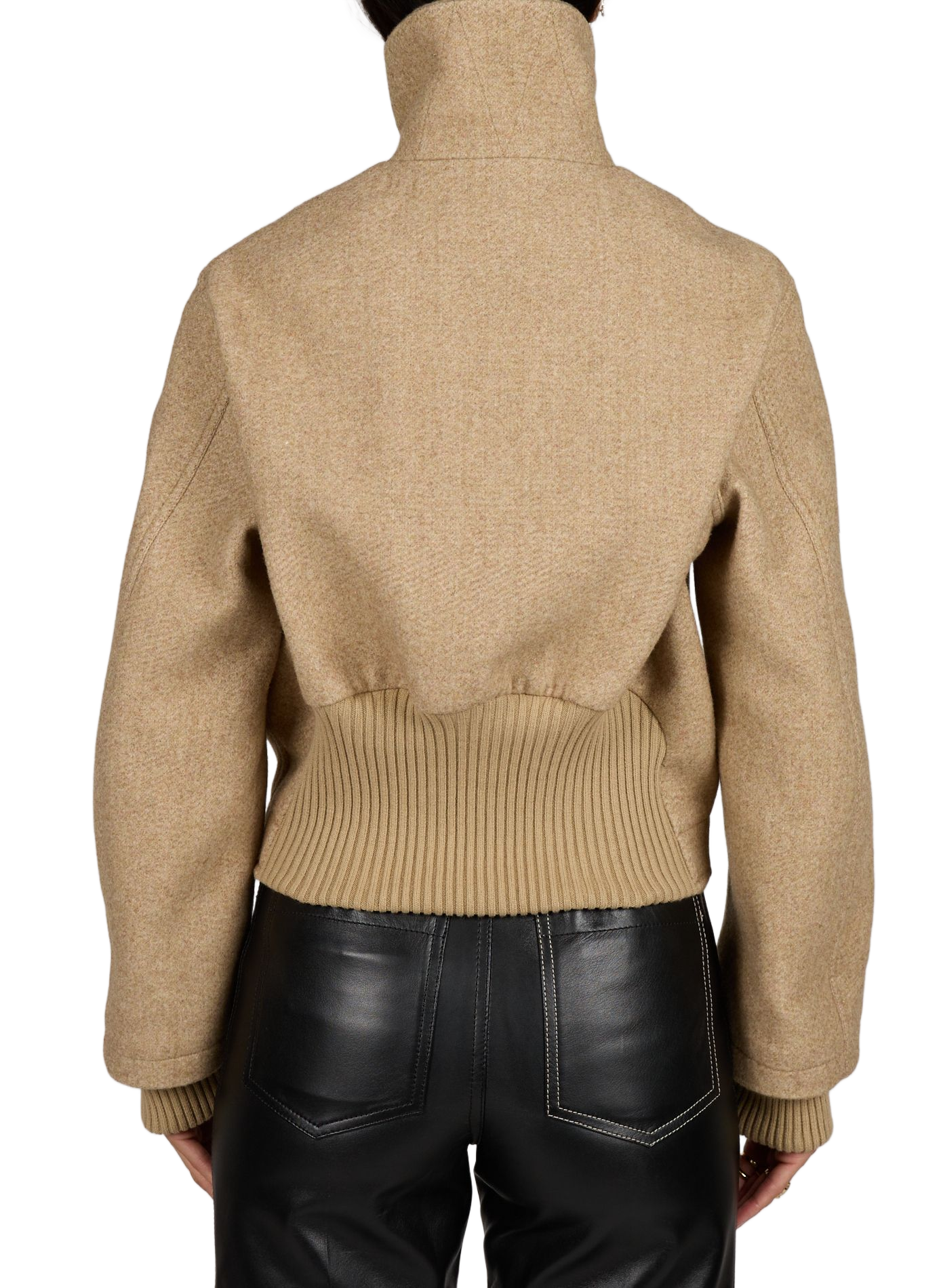 Short wool blend jacket VICTORIA BECKHAM Brown