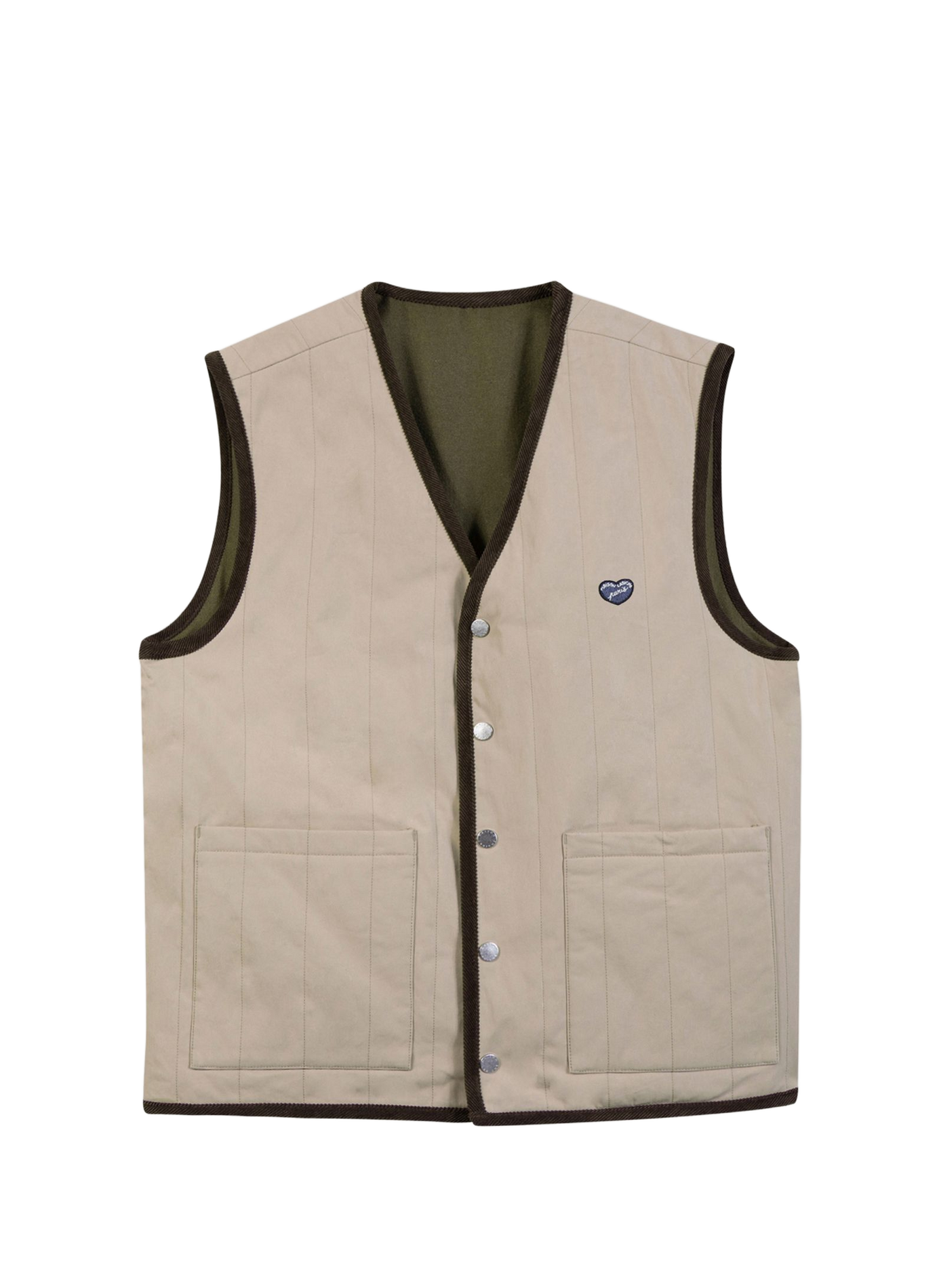 Sleeveless straight reversible cotton blend vest MAISON LABICHE Beige