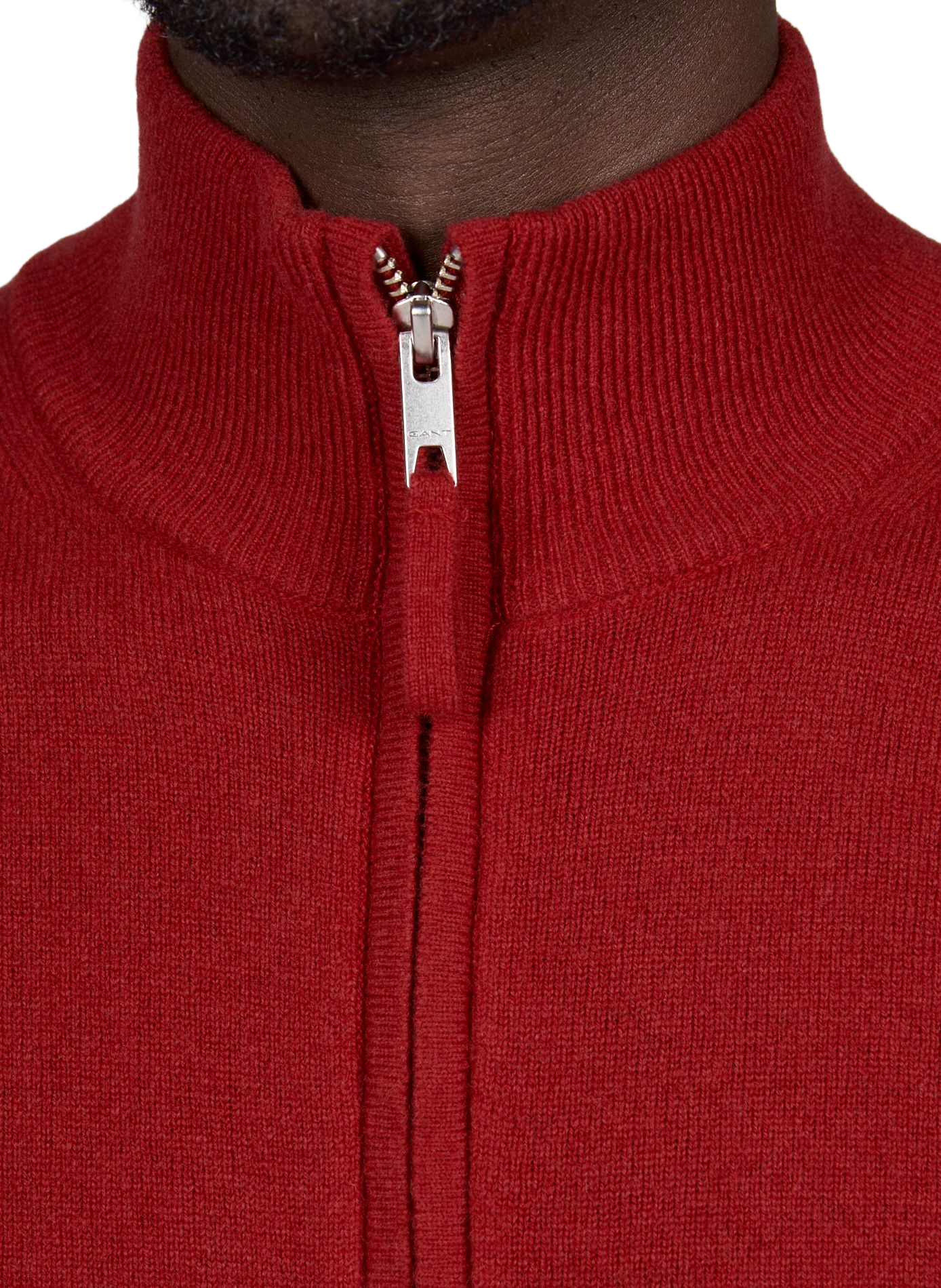 Zippered high neck wool sweater GANT Red