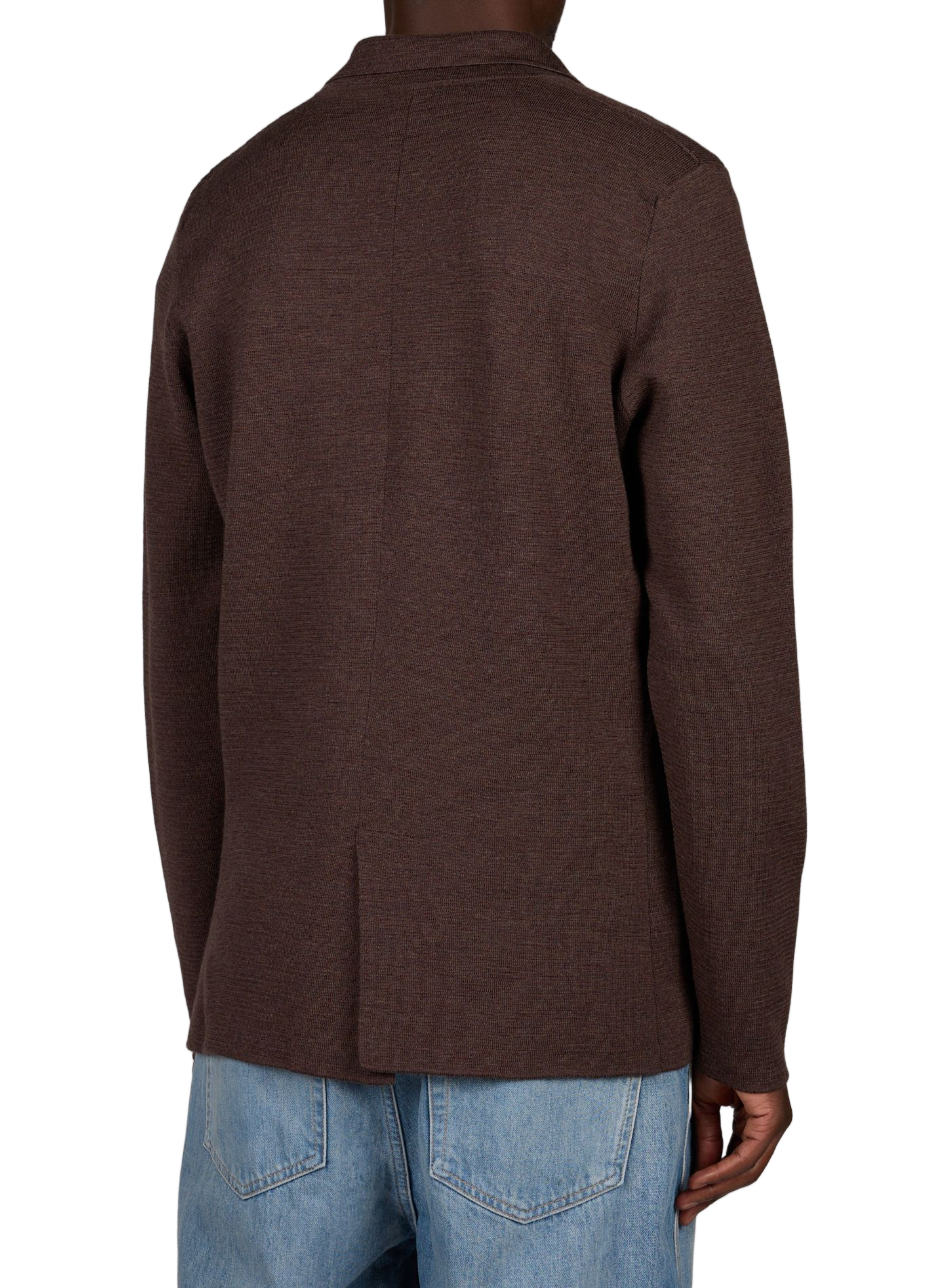 Straight wool virgin wool blazer SLOWEAR Brown