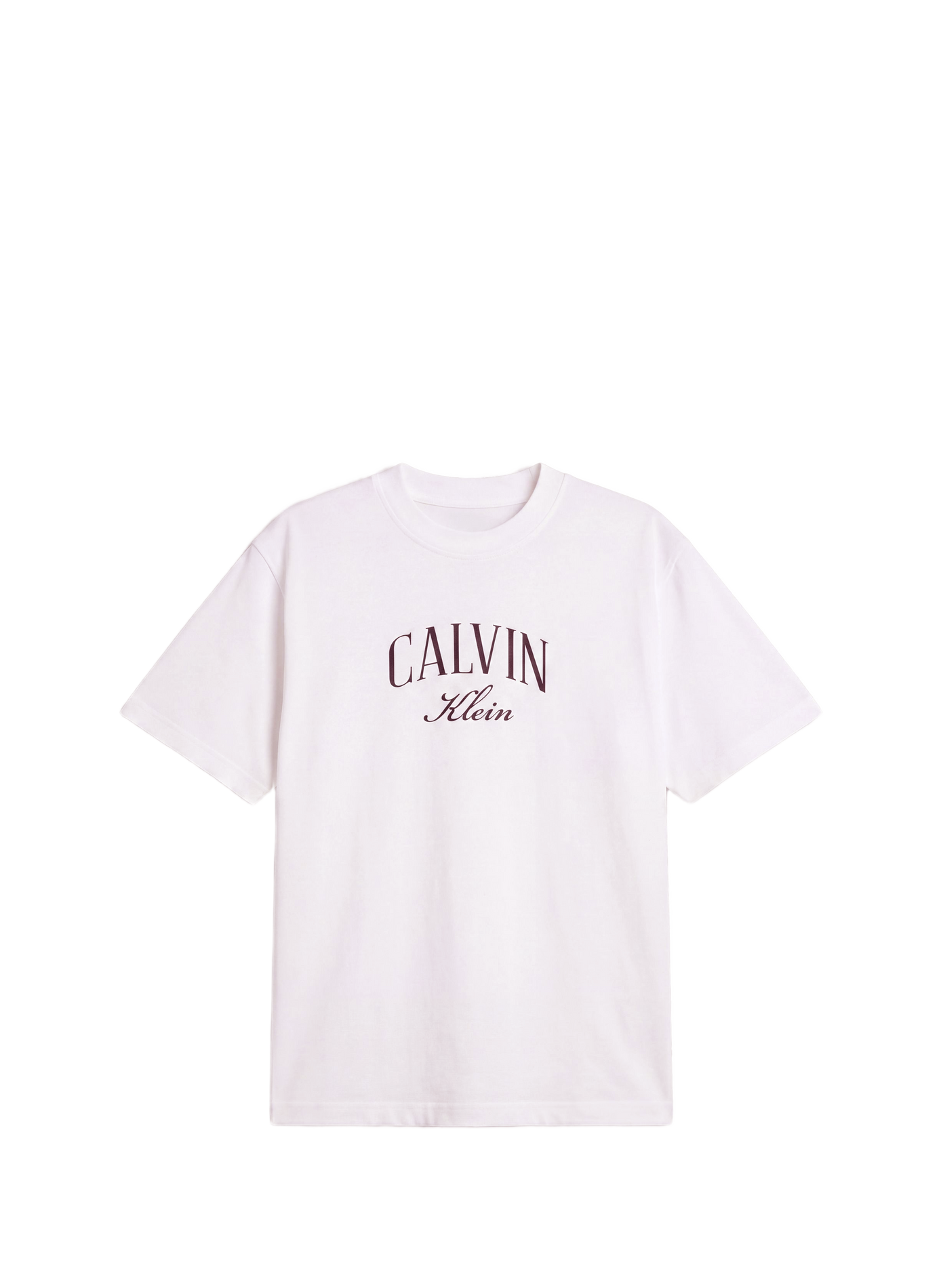 Tee-shirt col rond en coton CALVIN KLEIN Blanc