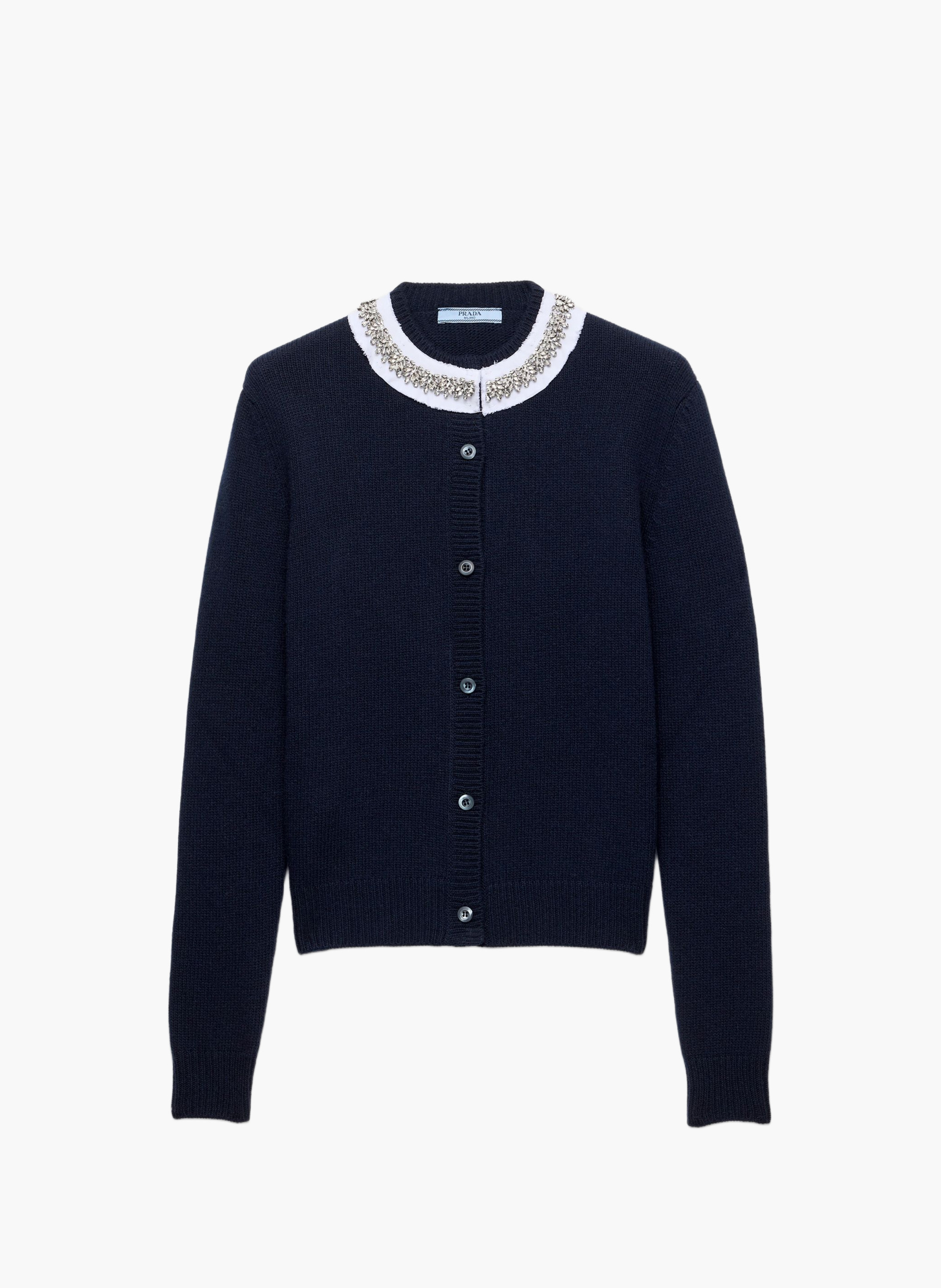 Cardigan en laine et cachemire PRADA Bleu