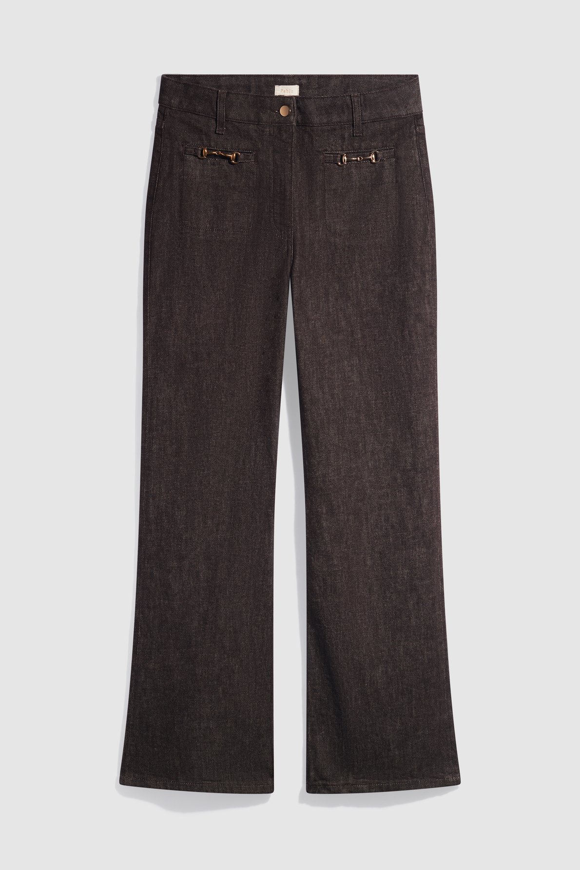 Jean bootcut à mors en denim marron - alice PABLO Marron