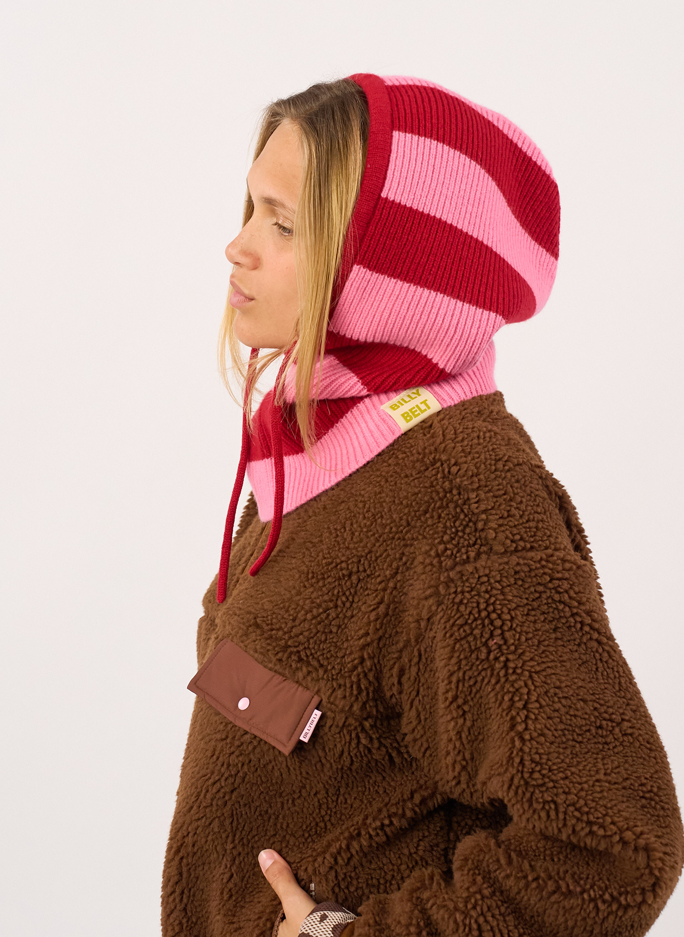 Cagoule en laine BILLYBELT Rose