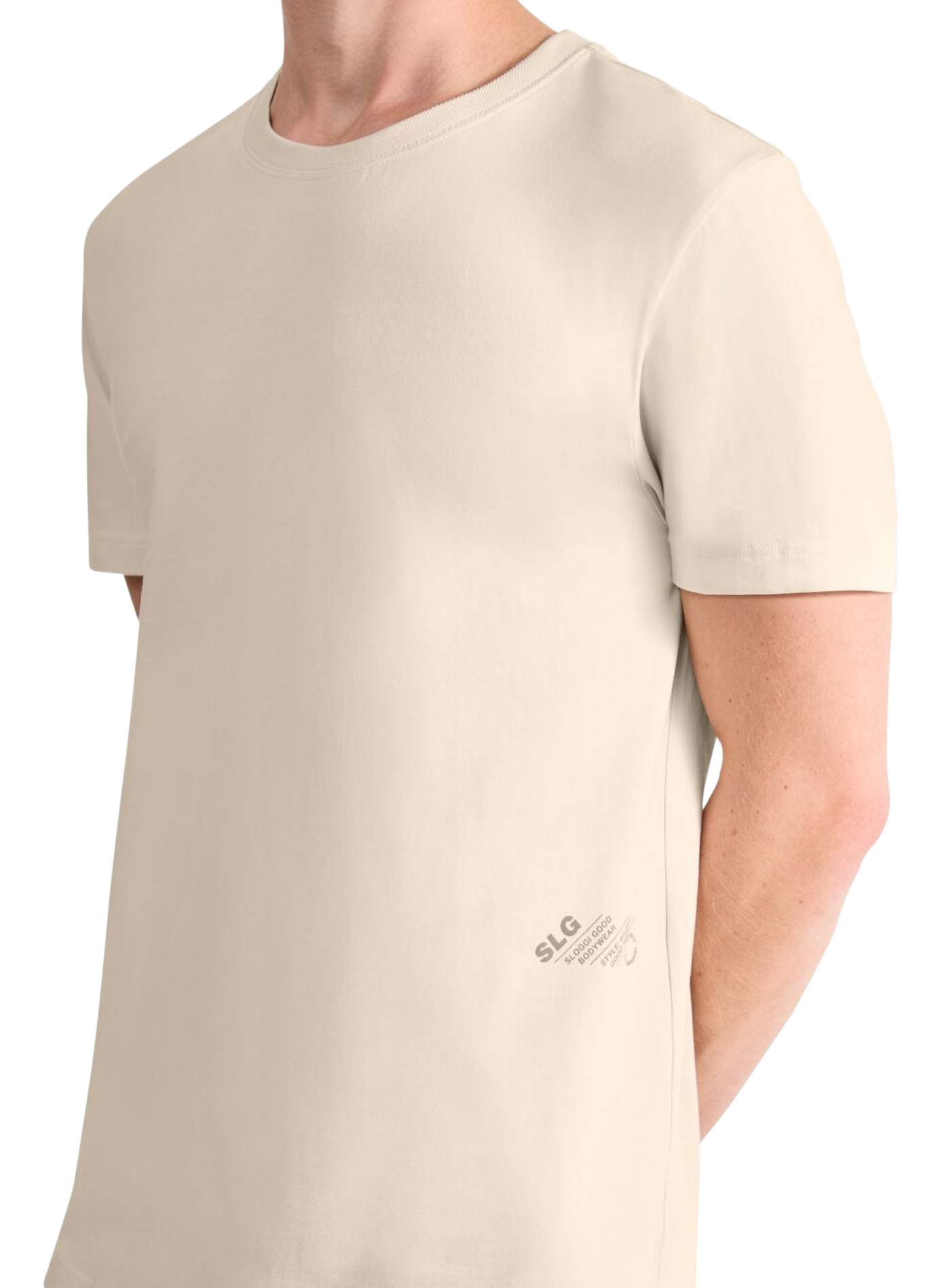 Rundhalsausschnitt T-Shirt aus Baumwollmischung SLOGGI Weiss