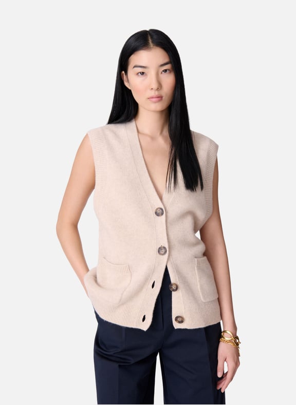 Cardigan sans manches dashley Blanc by VANESSA BRUNO VANESSA BRUNO Cardigan sans manches dashley Blanc