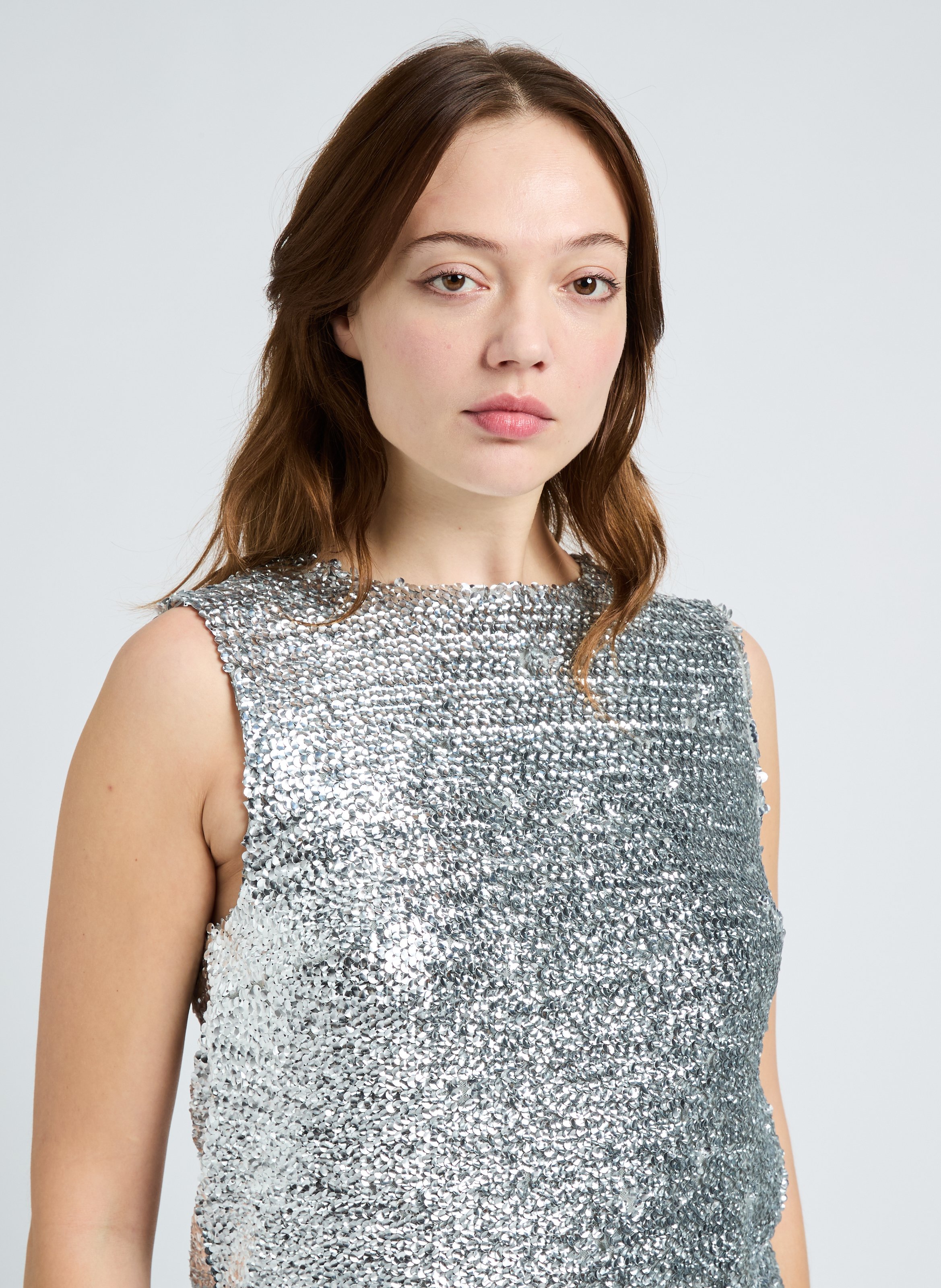 Sequin Top SAISON 1865 Silver