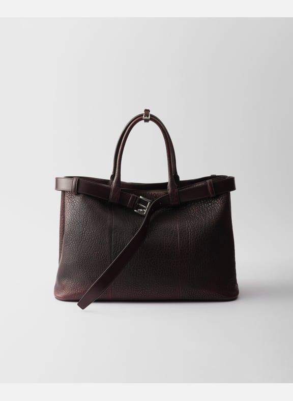 Sac prada buckle en cuir nappa Rouge by PRADA PRADA Sac prada buckle en cuir nappa Rouge