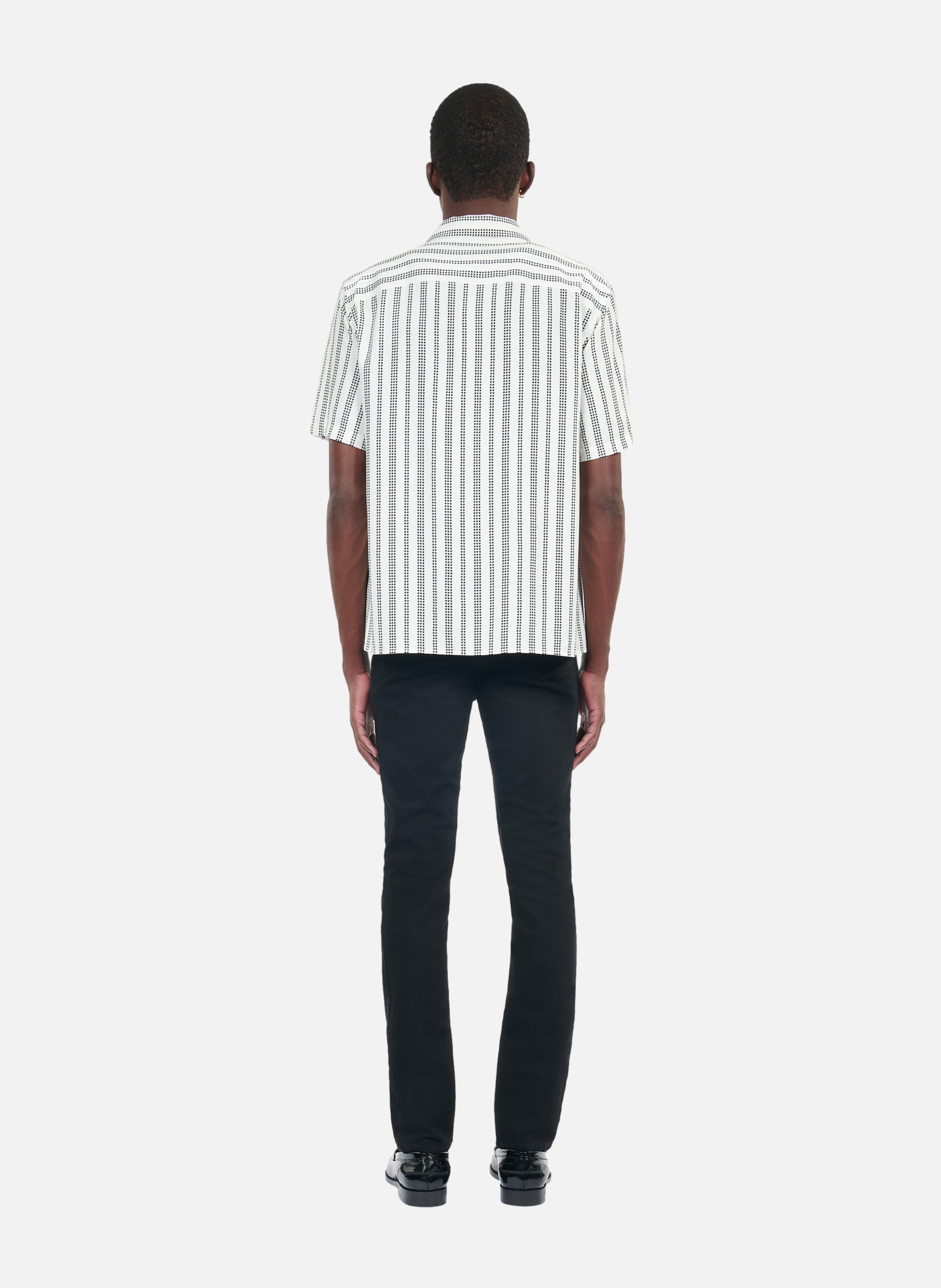 Chemise imprimée à manches courtes Beige