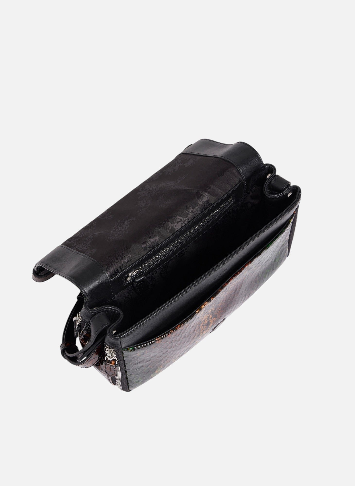 Petit sac bandoulière simone en cuir effet python LE TANNEUR Noir