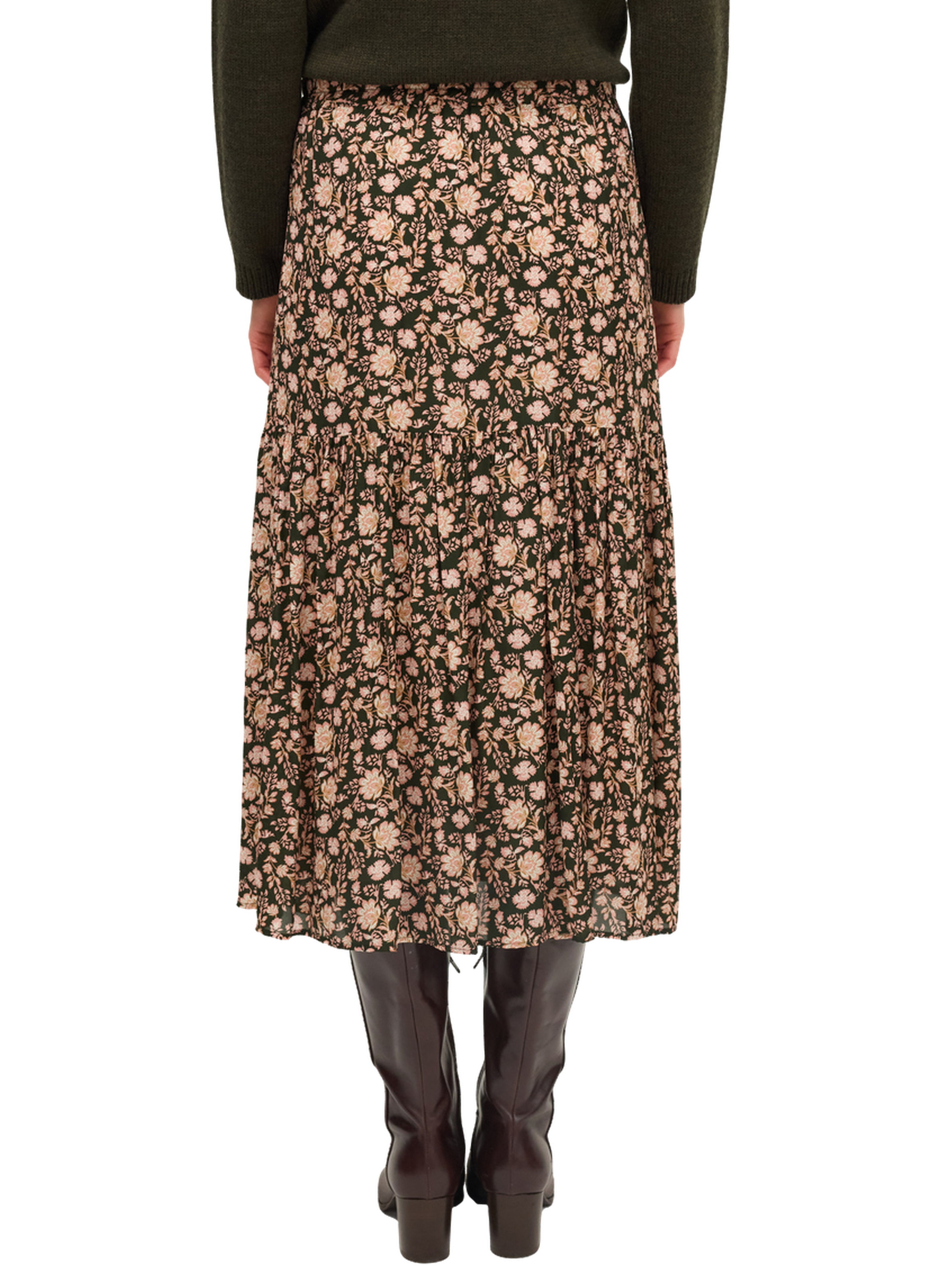 Jupe mi-longue imprimée - bilge PABLO Vert