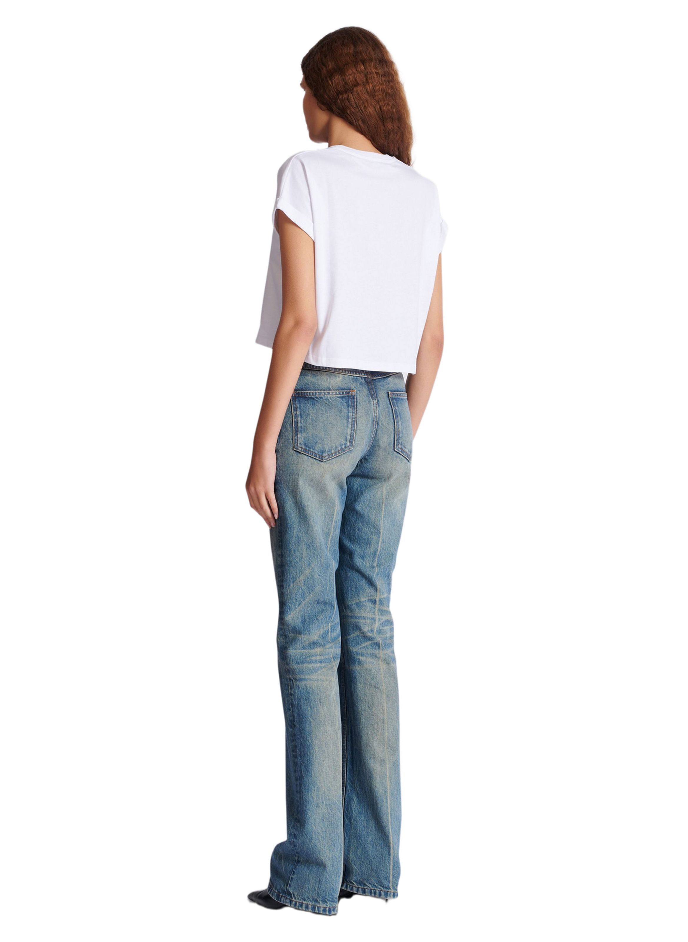 T-shirt court avec imprimé balmain BALMAIN Blanc