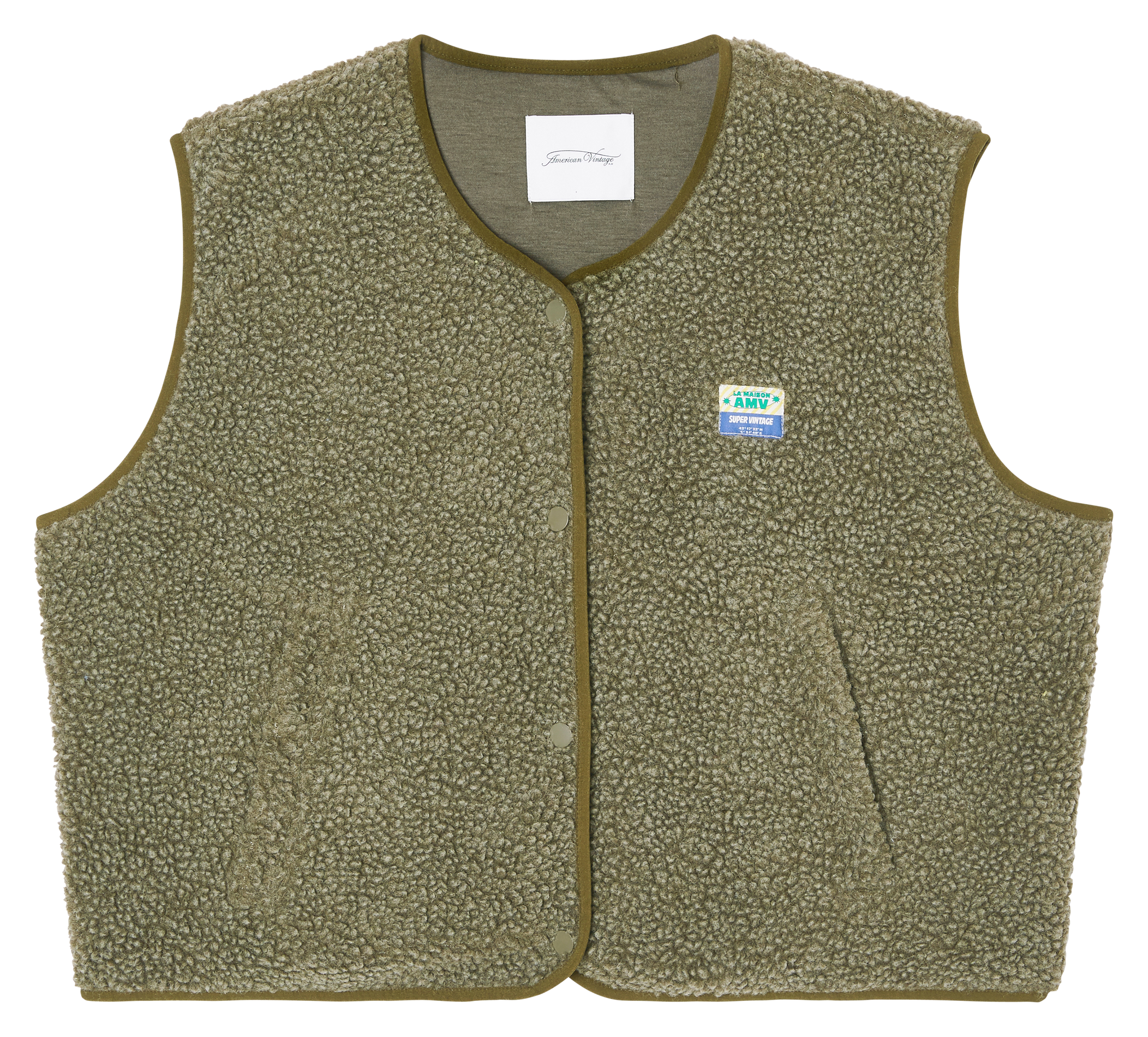 AMERICAN VINTAGE Gilet col rond molletonné sans manches hoktown Vert