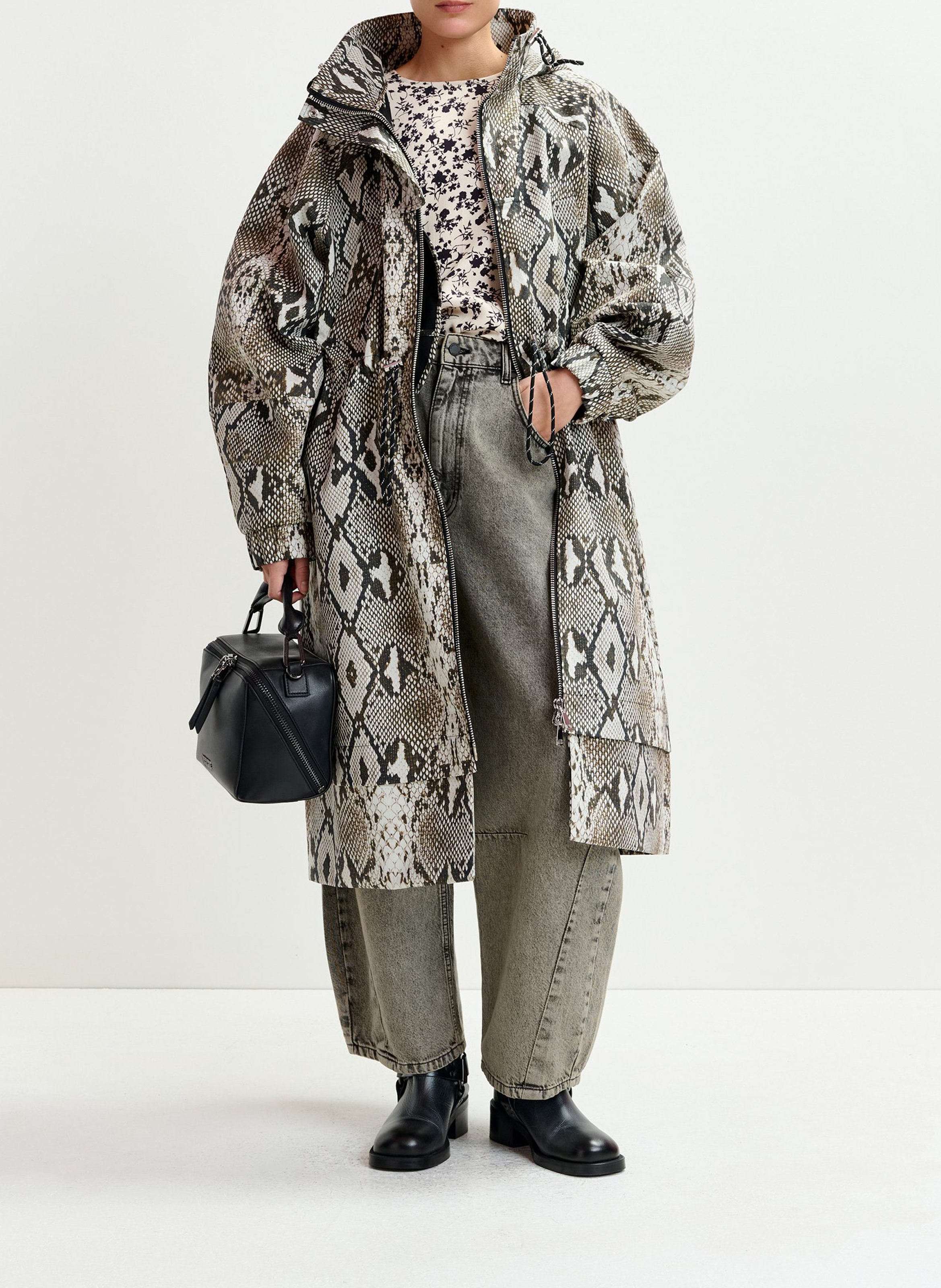 ESSENTIEL ANTWERP Parka col montant en coton identify Vert